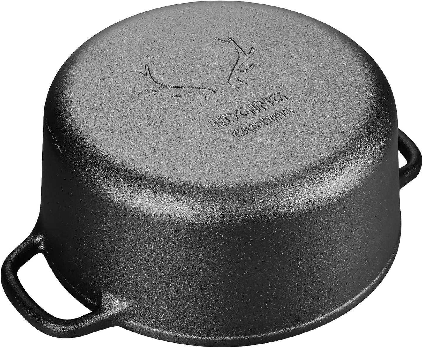 Pre-Seasoned Cast Iron Dutch Oven Pot with Lid Dual Handle, Sourdough Bread Baking Pots， Round 7 Quart, Black