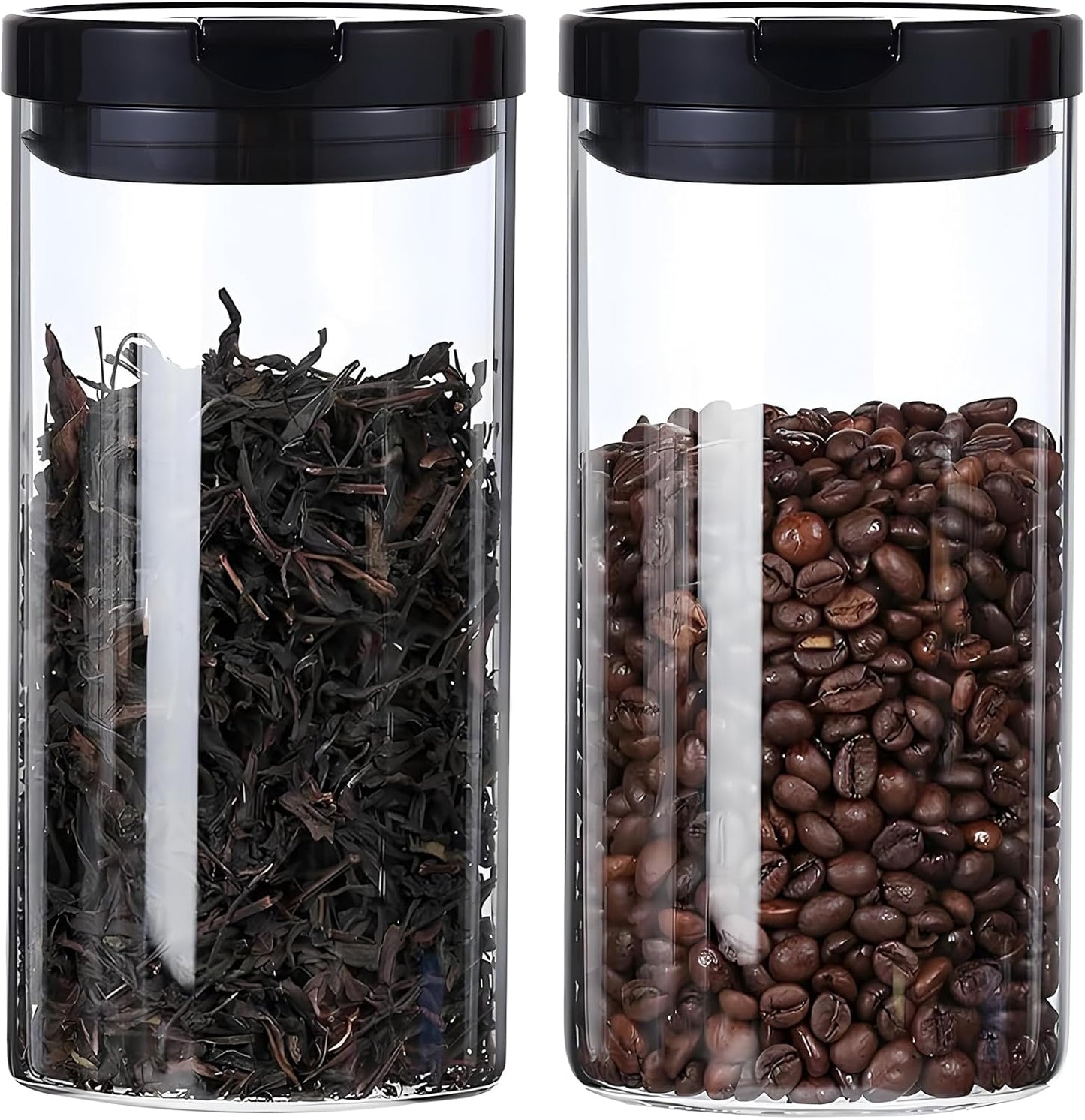 Glass Storage Containers with Lids, 47 OZ Glass Jars with Airtight Lids, Wide Mouth Mason Jars, Food Storage Container for Cookie Flour Oat Pasta Tea Coffee Bean