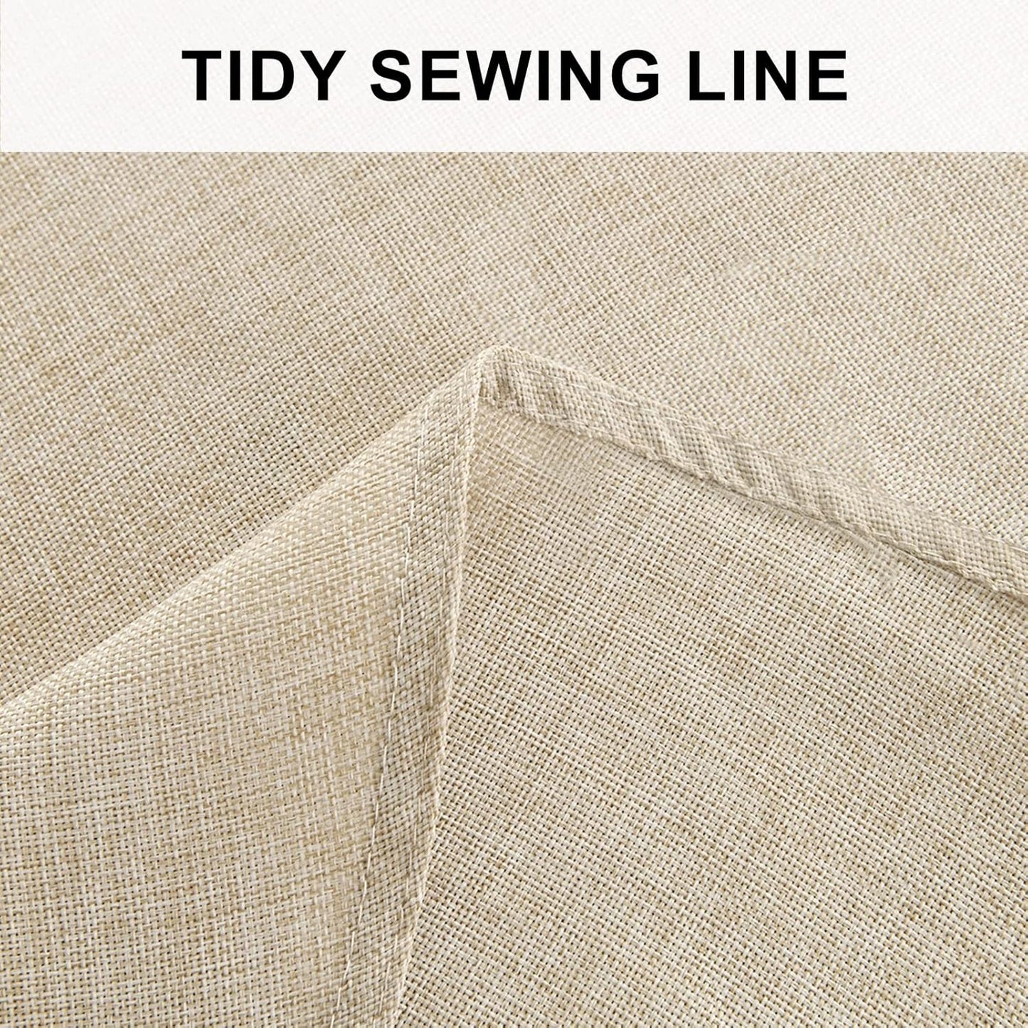 Hiasan Round Linen Tablecloth 50 Inch - Wrinkle and Stain Resistant Washable Polyester Fabric Table Cloth for Dining Room Kitchen Party, Beige