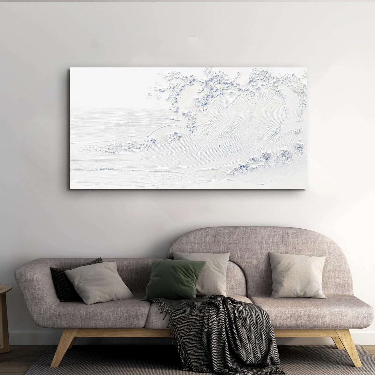 Canvas Wall Art Decor Modern Wall Art Pictures for Living Room White Blue Wave Wall Art Prints Wave Artwork for Walls Landscape Coastal Wall Art Decor Art Work for Home Office Room Wall Decor 20"x40"