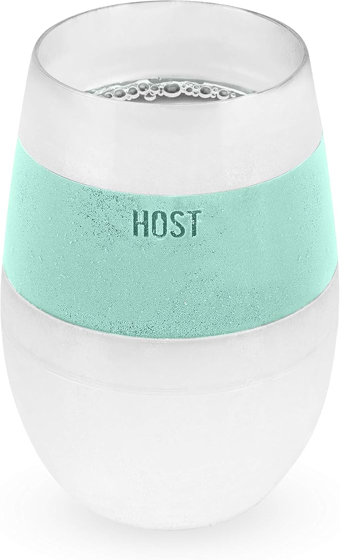 Host Cooling Cup, Set of 1 Double Wall Insulated Freezable Drink Chilling Tumbler with Freezing Gel, Glasses for Red and White Wine, 8.5 oz, Mint (6378)