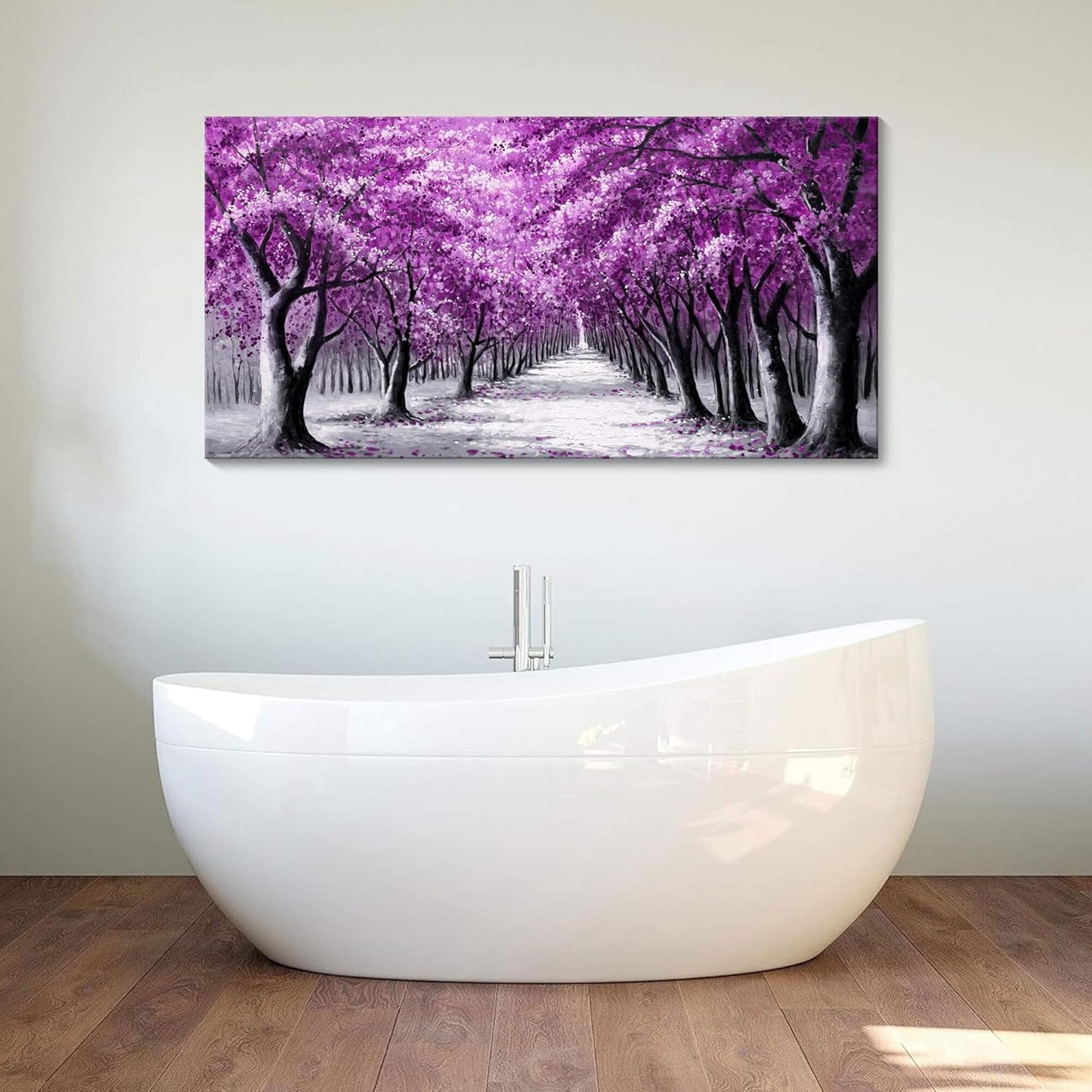 YCPRIMER Purple Wall Art for Living Room Forest Pictures for Bedroom Wall Decor Landscape Large Prints for Wall Decor Nature Canvas Painting Artwork for Walls Contemporary Home Decoration 20×40IN