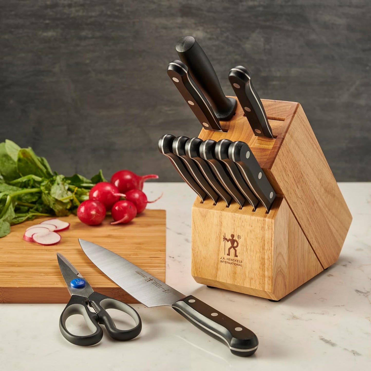 HENCKELS Solution 12-pc Knife Block Set, Natural