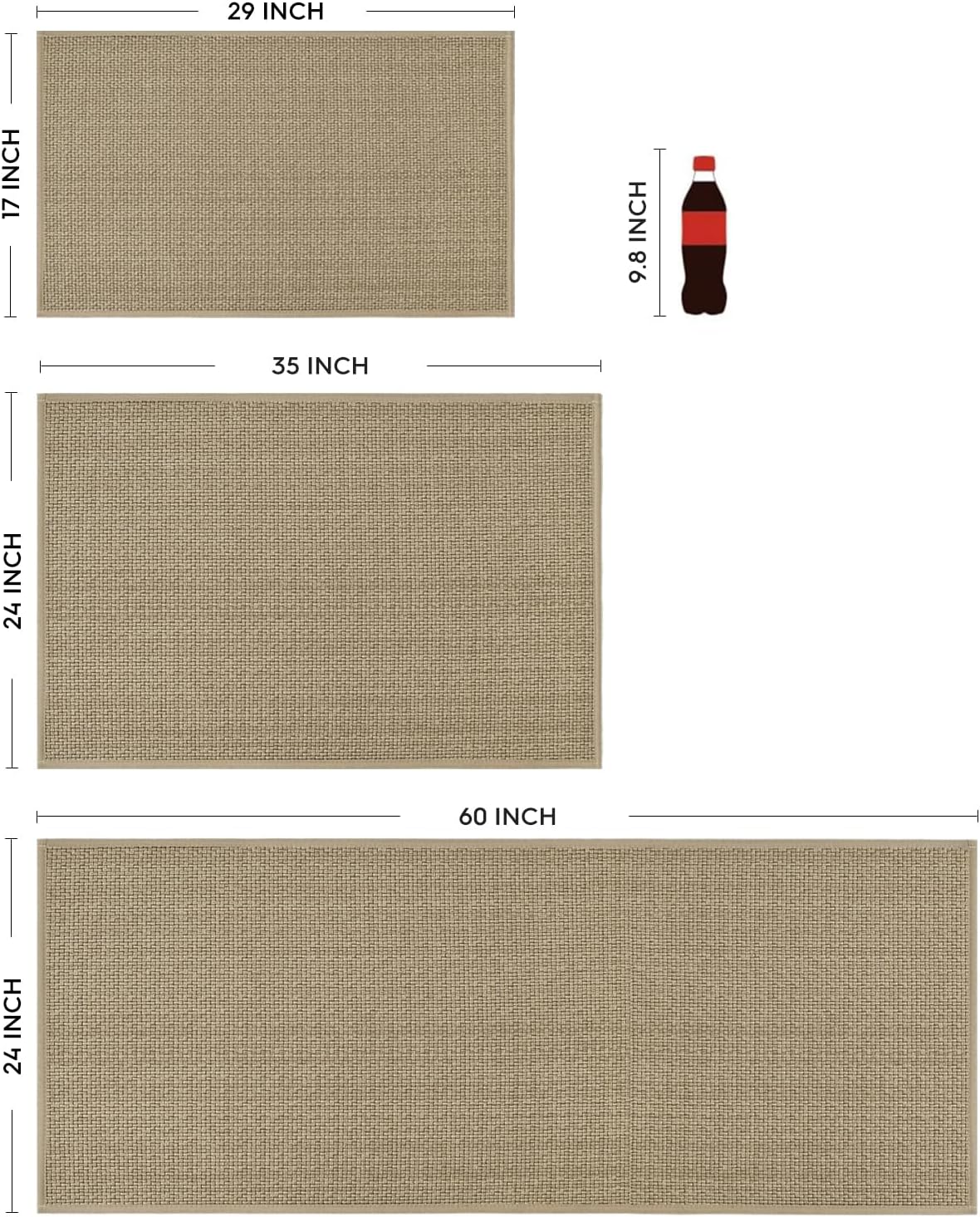 Artoid Mode Washable Non Slip Rubber Backing Kitchen Rugs Doormat, Absorbent Kitchen Floor Mats Front of Sink Kitchen Mats for Floor Home Decor 24x60 Inch