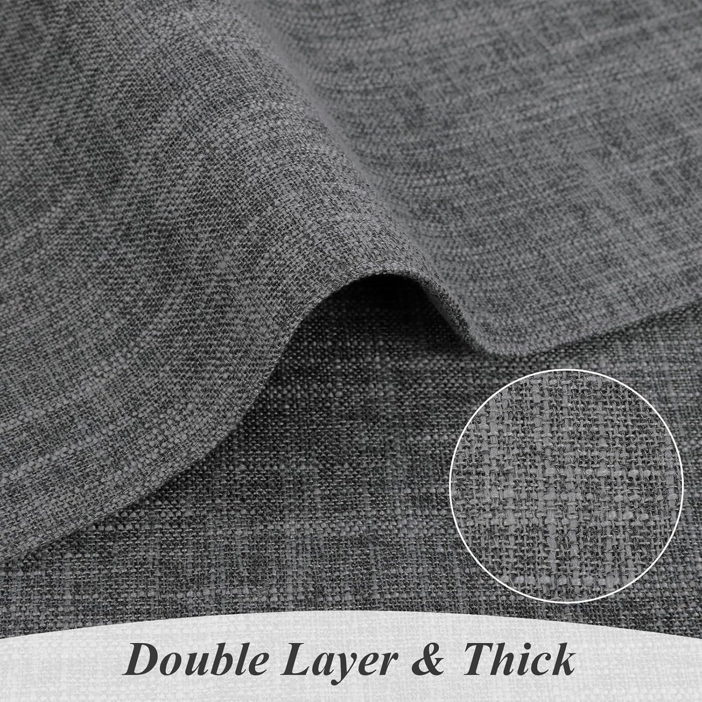 SHACOS Woven Fabric Placemats Set of 4 Heat Resistant Place Mats Non Slip Washable Double Layer Cloth Placemats Reversible Table Mats Kitchen Dining Table Decor (4, Dark Grey)