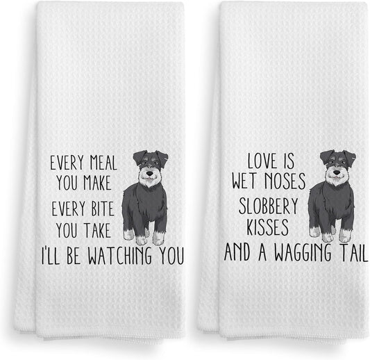 Schnauzer Towel - 2 Piece Kitchen Towel Set for Schnauzer Fans - 1624 Inches