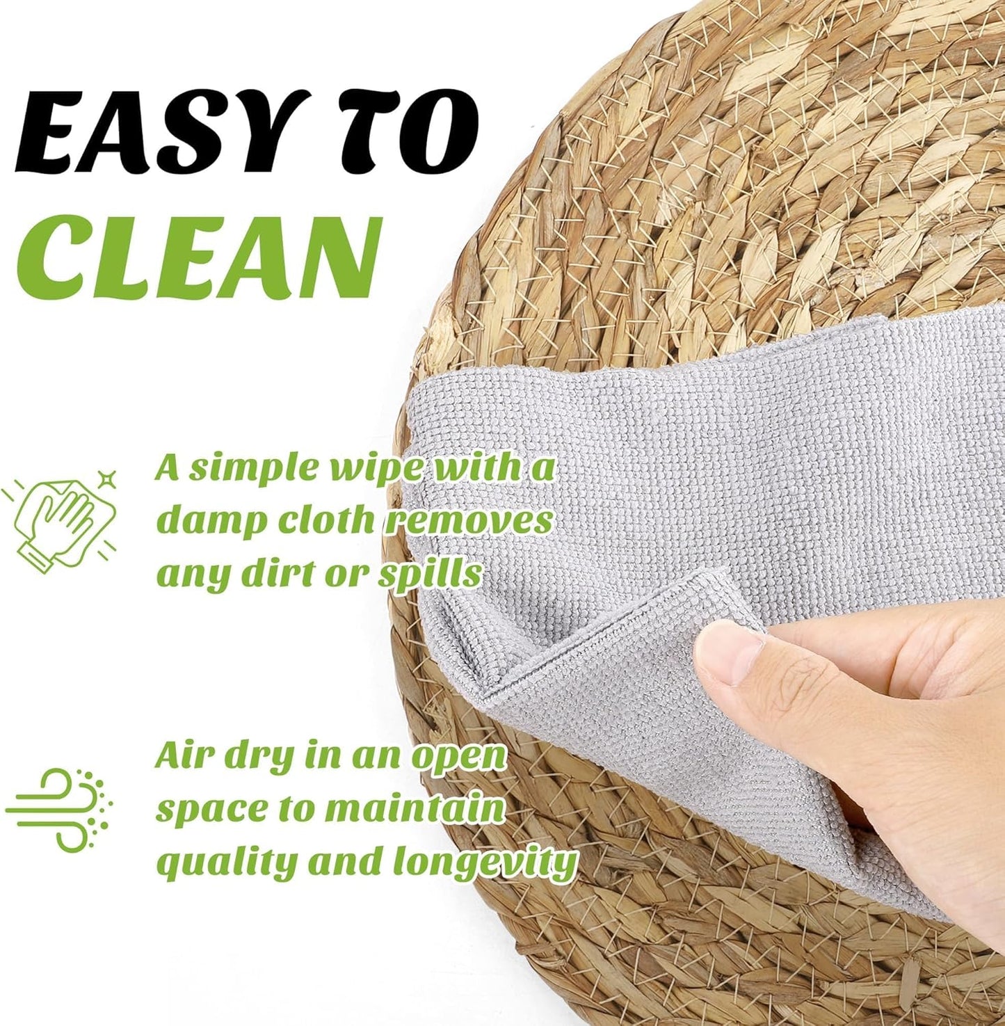 Set of 60 Round Woven Placemats 12 Inches Bulrush Placemats Natural Hand-Woven Boho Rattan Placemat Wicker Table Mats Farmhouse Weave Place Mats for Home Dining