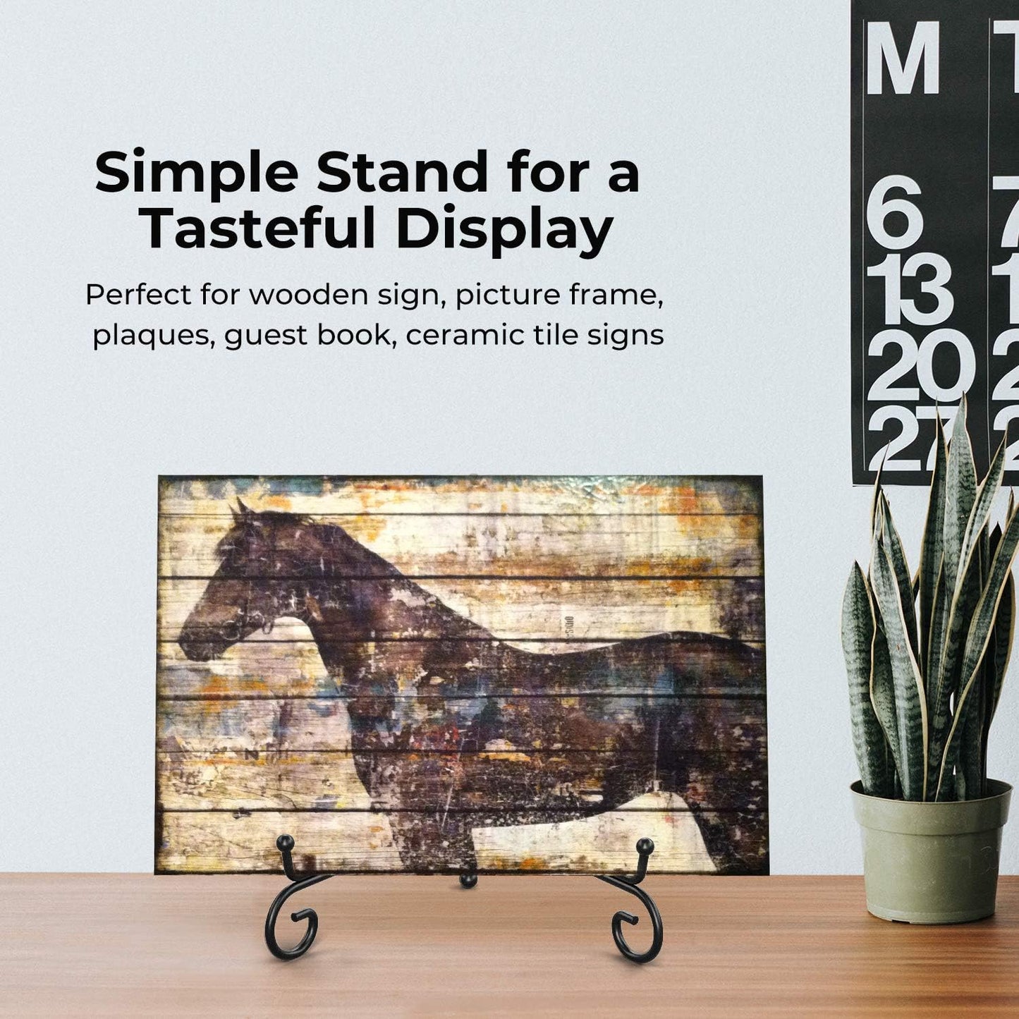 TR-LIFE Plate Stands for Display - 10 Inch Plate Holder Display Stand + Metal Easel Stand for Picture Frame, Decorative Plates, Book, Photo, Collectibles (2 Pack)