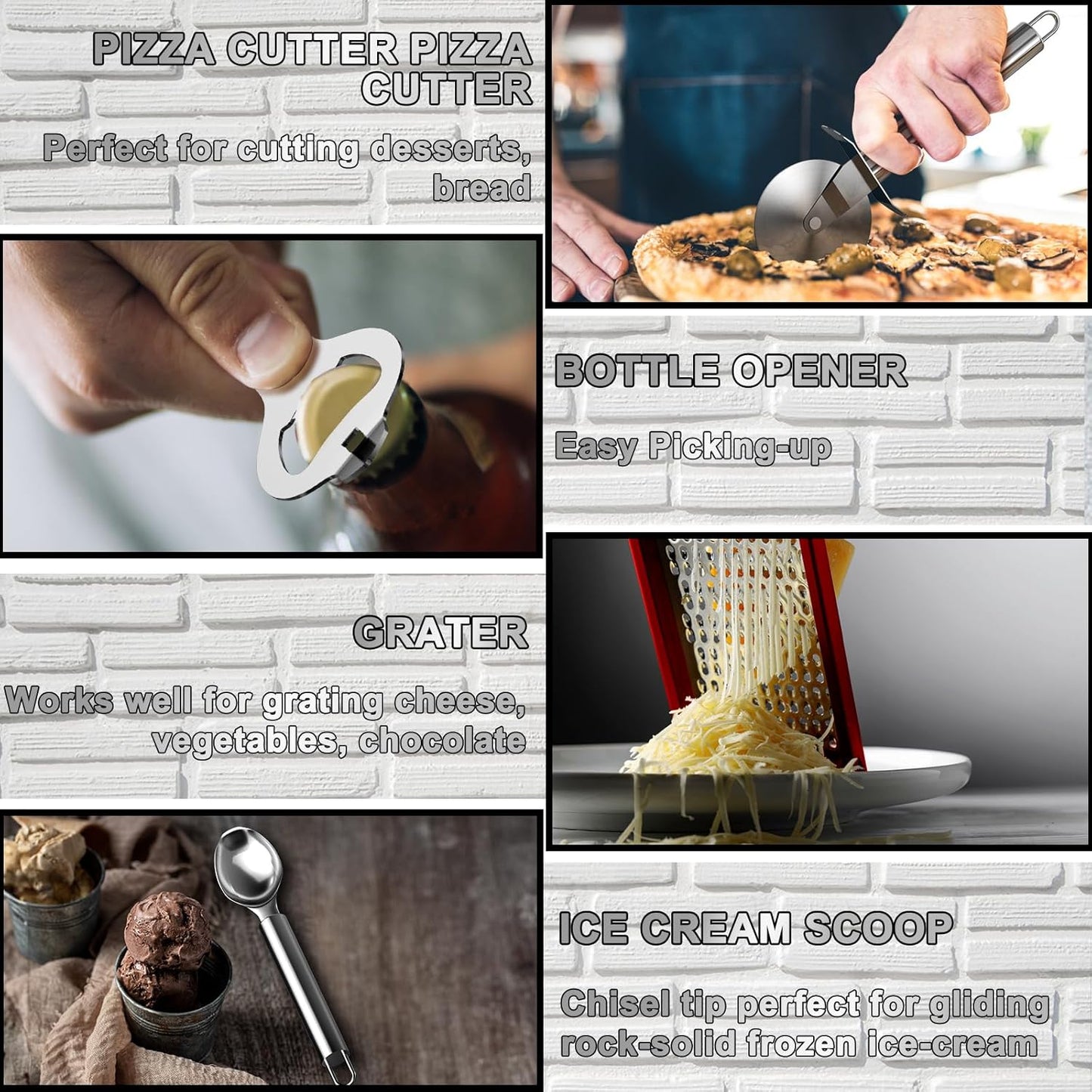 Kitchen Utensils Set- Umite Chef 34 PCs Cooking Utensils with Grater, Spoon Spatula, Heat Resistant Food Grade Silicone, Stainless Steel Handles Kitchen Gadgets Tools Set for Nonstick Cookware(Red)