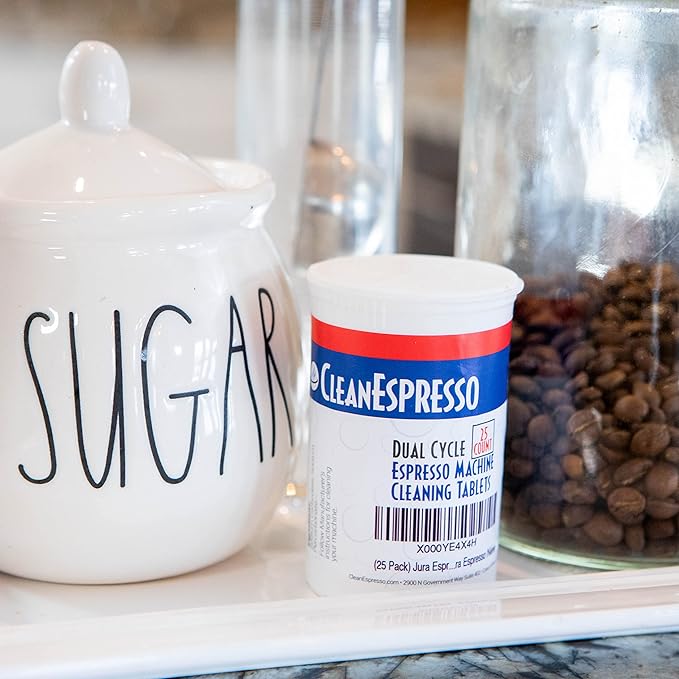 CleanEspresso - 25 Cleaning Tablets Designed For Jura Coffee Machines - 3.5g Dual Cycle Espresso Machine Cleaning Tablets for Jura Espresso Machines - Coffee Maker Cleaner