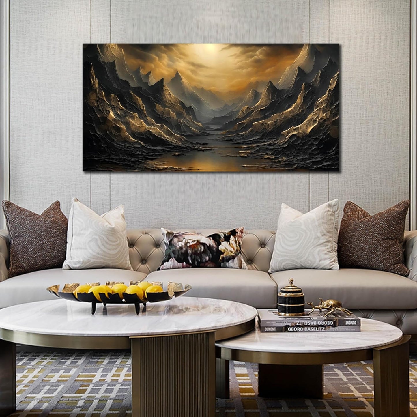 Mountain Wall Art for Living Room Bedroom Office Large Landscape Canvas Pictures Sunset Nature Wall Decor 24x48 Modern Artwork