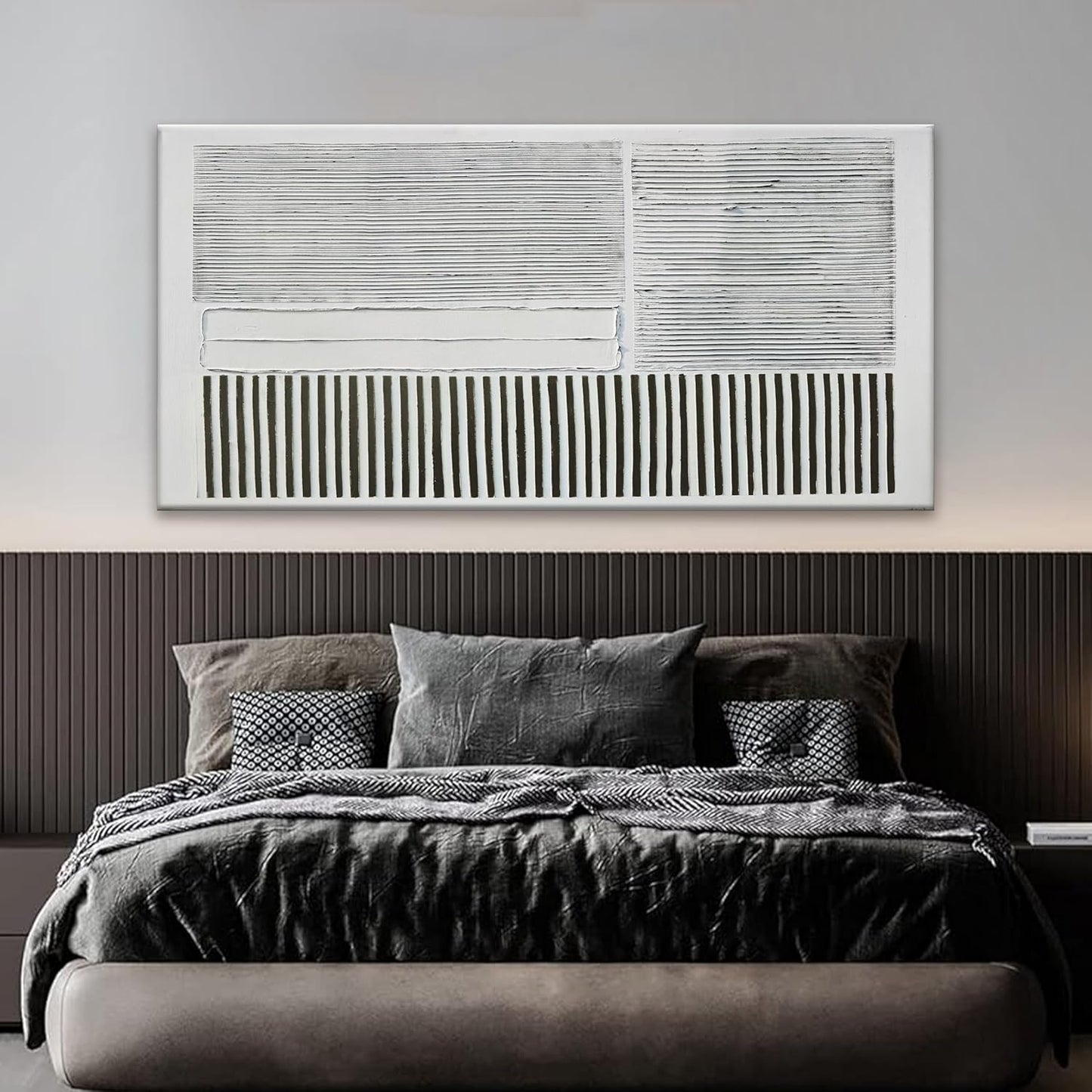 Canvas Wall Art Decor Large Canvas Wall Art For Living Room Abstract Art Black and White Wall Art Decor Abstract Modern Wall Art Prints Large Art Work For Bedroom Office Kitchen Wall Decor 29" x 58"