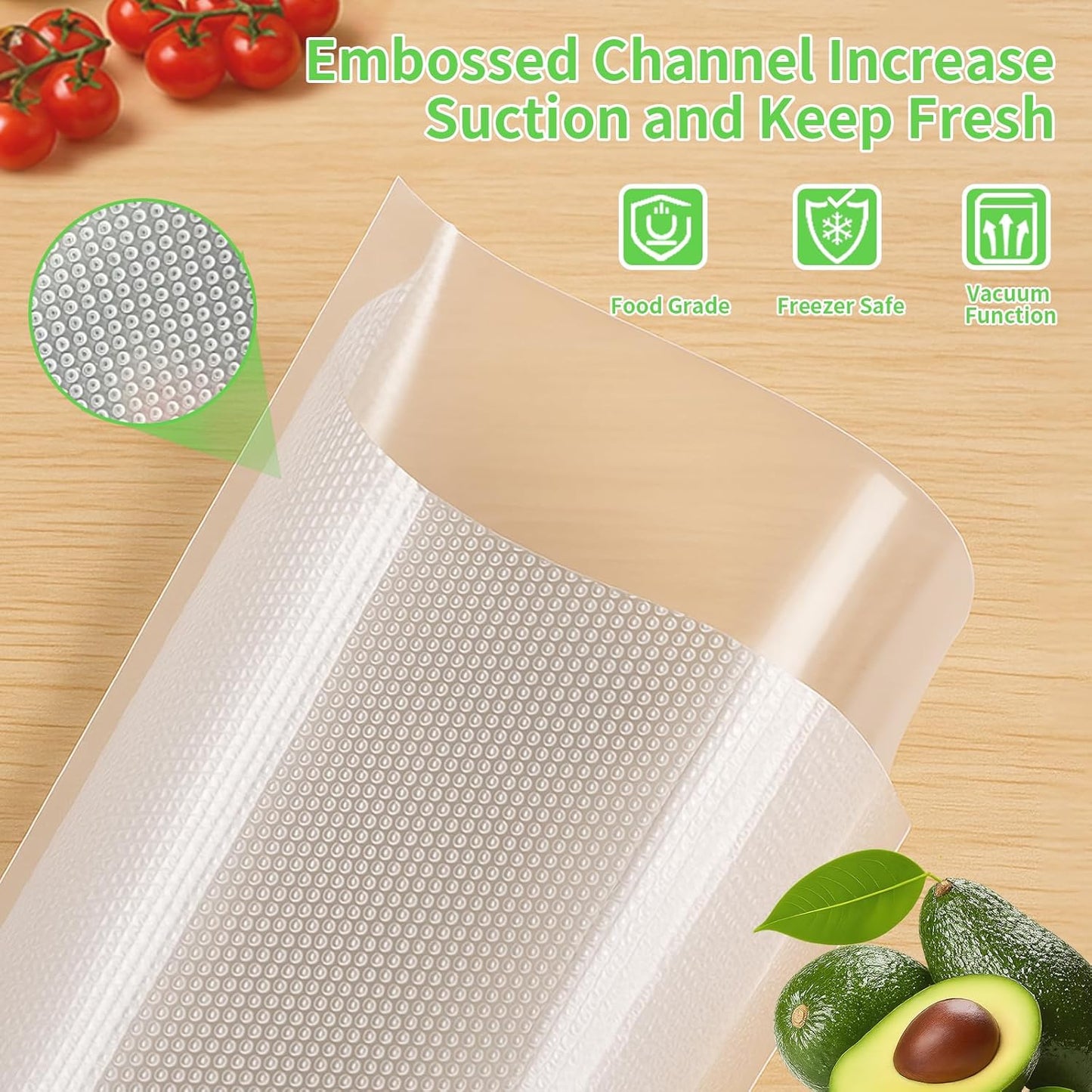 MakMeFre 100 Large Gallon Size 4mil 11.5" x 18.5" Vacuum Sealer Bags with BPA Free and Heavy Duty,Great for Food Storage Vaccume Sealer PreCut Bag
