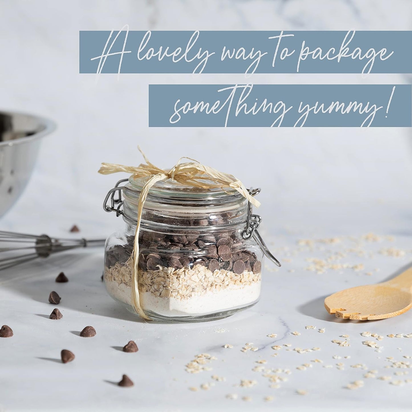 Galashield Glass Jars with Lids Food Storage Airtight Leak Proof Canisters Kitchen [17 oz] Clear