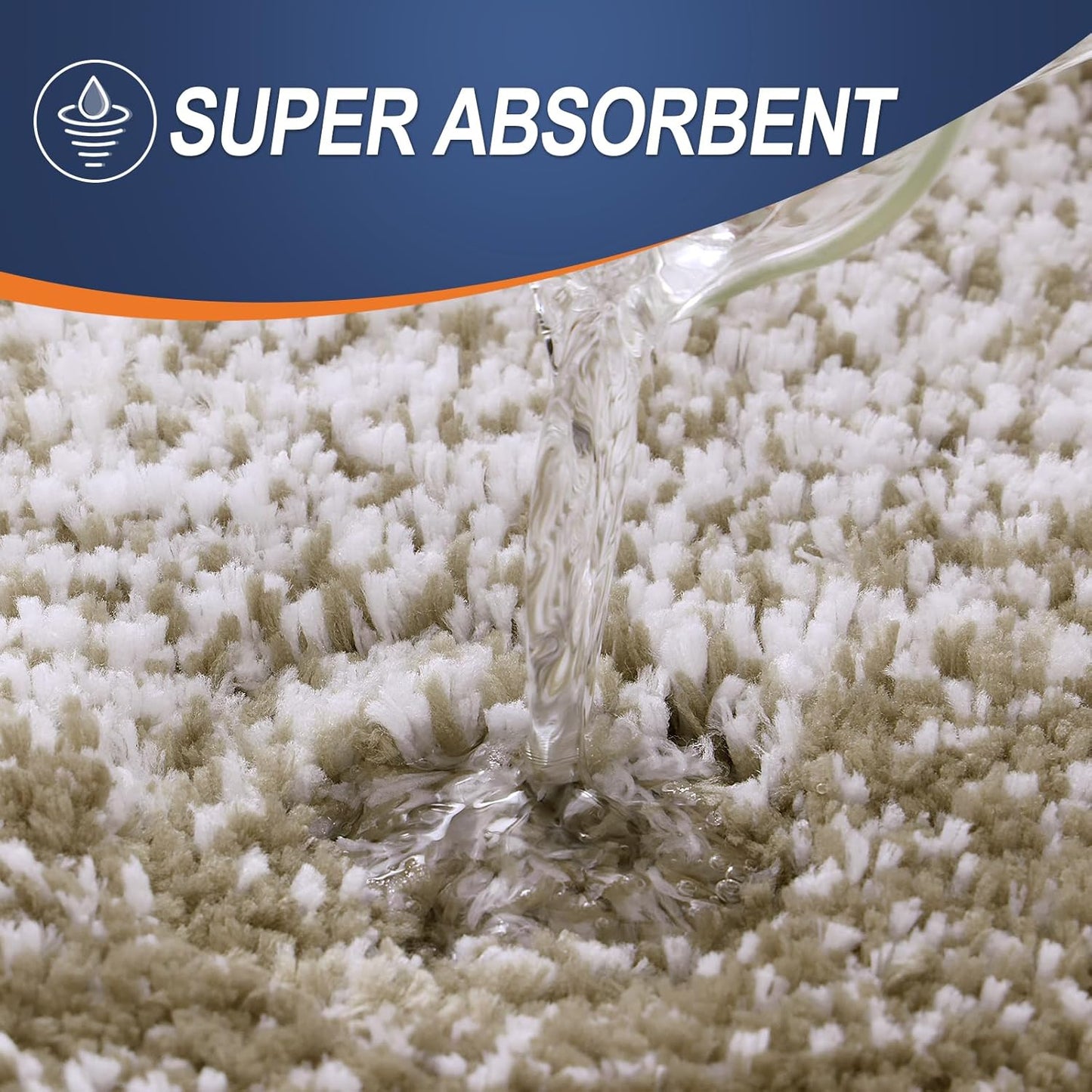 OLANLY Bathroom Rug Set 2 Piece, Soft Absorbent Microfiber Bath Rug Set, Non-Slip, Machine Wash Dry, Plush Shaggy Bath Mats for Bathroom (30"x20"+24"x16", Coffe)