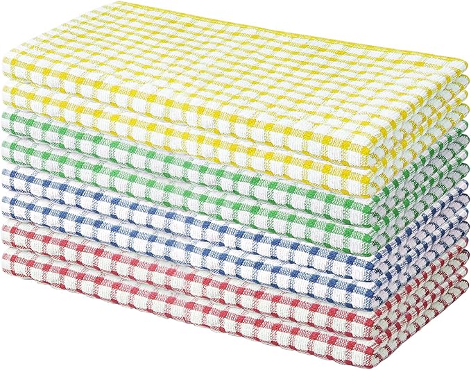 Nialnant 8 Pack Kitchen Towels, Dish Towels for Kitchen, 100% Cotton Dish Cloths for Washing Dishes, Quick Drying Reusable Cleaning Rag - 25 x 16 in