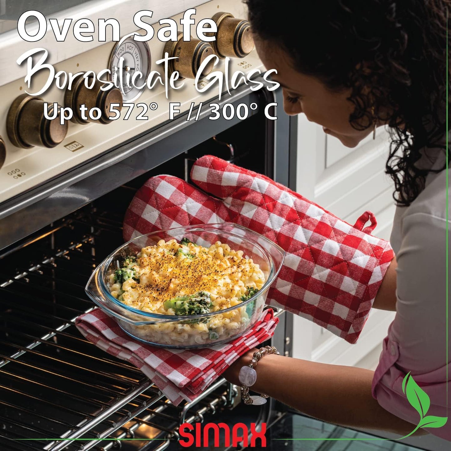 Simax Casserole Dish with Lid, 1.5 Quart Round Glass Casserole Dishes for Oven with Lid and Handles, Baking Dishes for Oven, Covered Bowl for Cooking, Baking, Serving, Microwave, Dishwasher, and Oven Safe Cookware