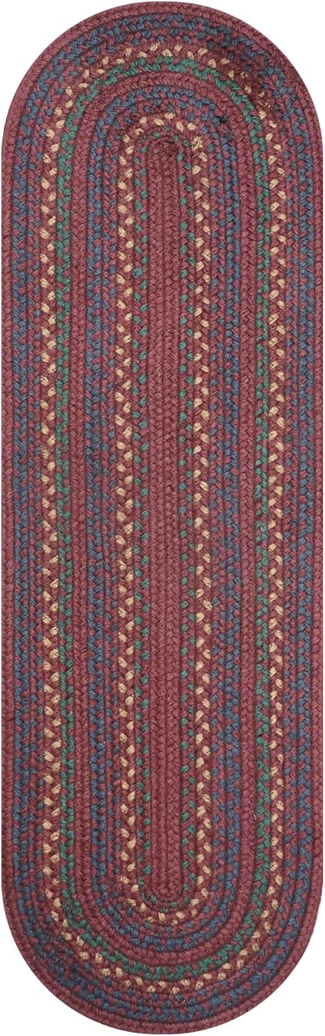 Jamestown Burgundy Oval Table Runner 11x36, Jute - Country Decor for Dining Table, Easy to Clean