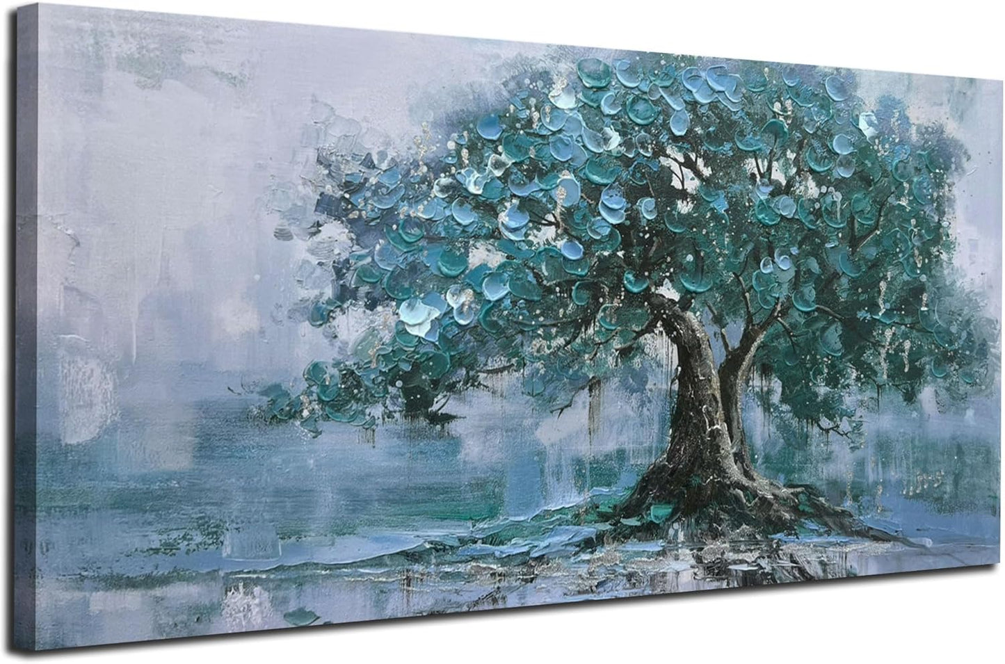 Ardemy Tree Canvas Wall Art for Living Room Large Teal Tree of Life Bedroom Pictures Paintings Wall Decor Artwork for Walls Home Office Dining Room Kitchen, 58"x29"