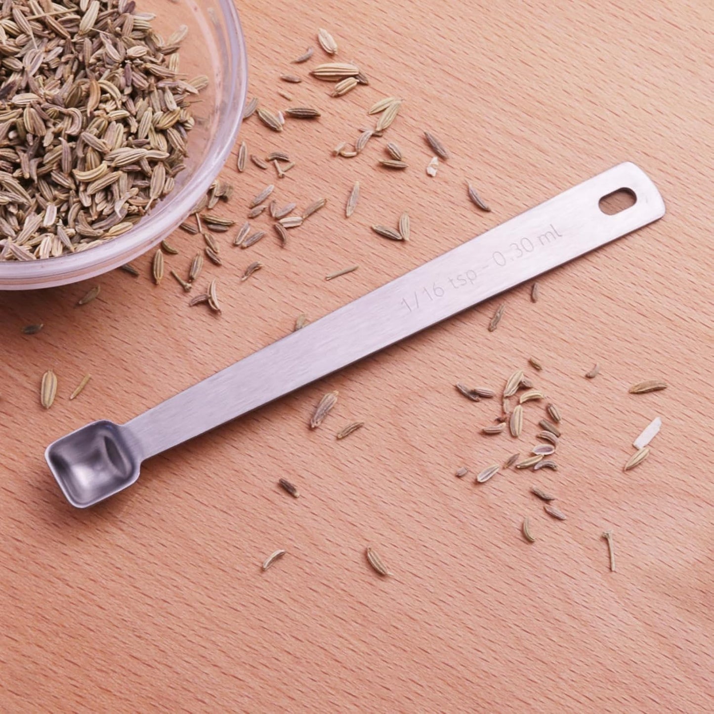 1PCS 1/16 Teaspoon(1/16tsp, 0.3ml) Single Tiny Measuring Spoon, Small Individual Stainless Steel Measure Spoons Only