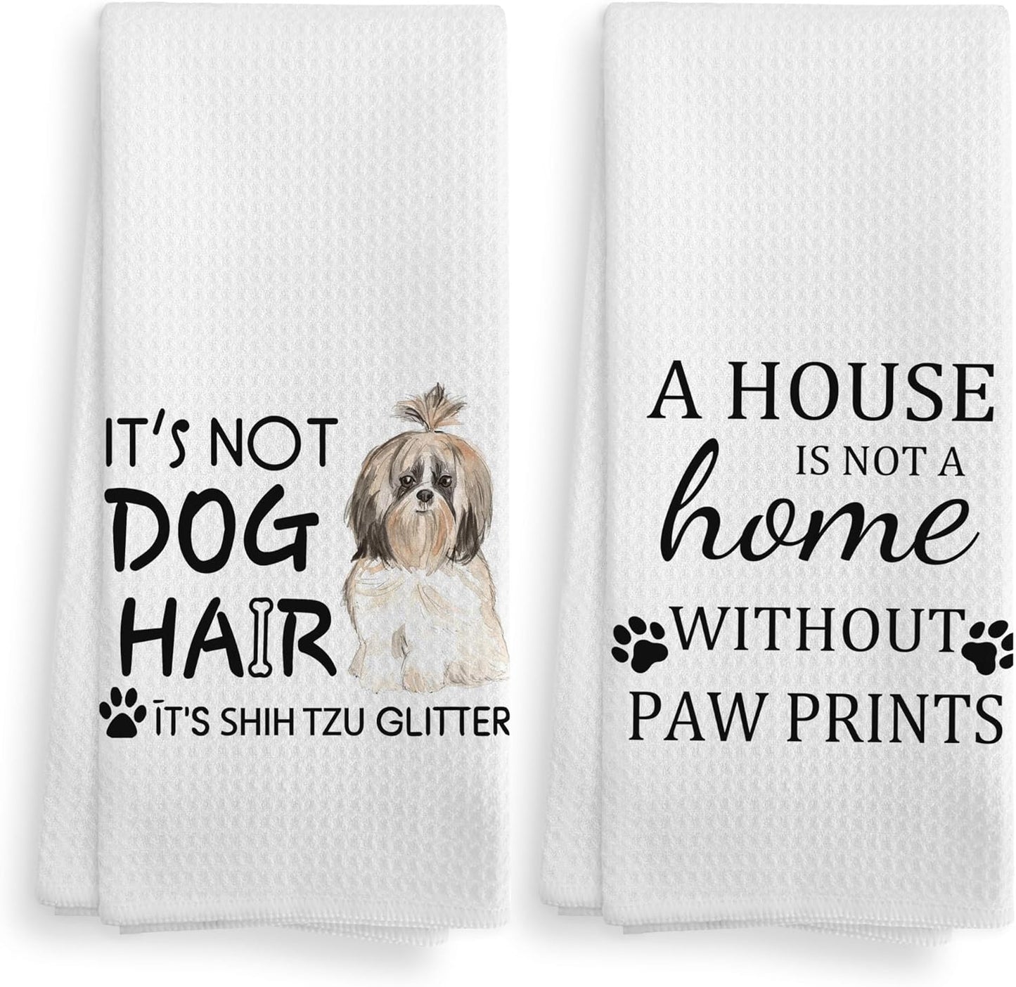 Shih Tzu Dog Towel, Dog Kitchen Towels, Shih Tzu Dog Kitchen Towels and Dishcloths Set of 2, Shih Tzu Dog Decor, Shih Tzu Gifts for Women, 16×24 Inches