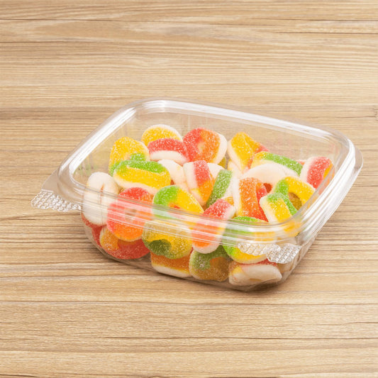 Karat PET Hinged Deli Containers with Lids - Perfect for Pasta Salads, Fruit, Deli Sides, and Home Meal Prep - Clear Plastic Food Containers, Take Out Containers (12oz)
