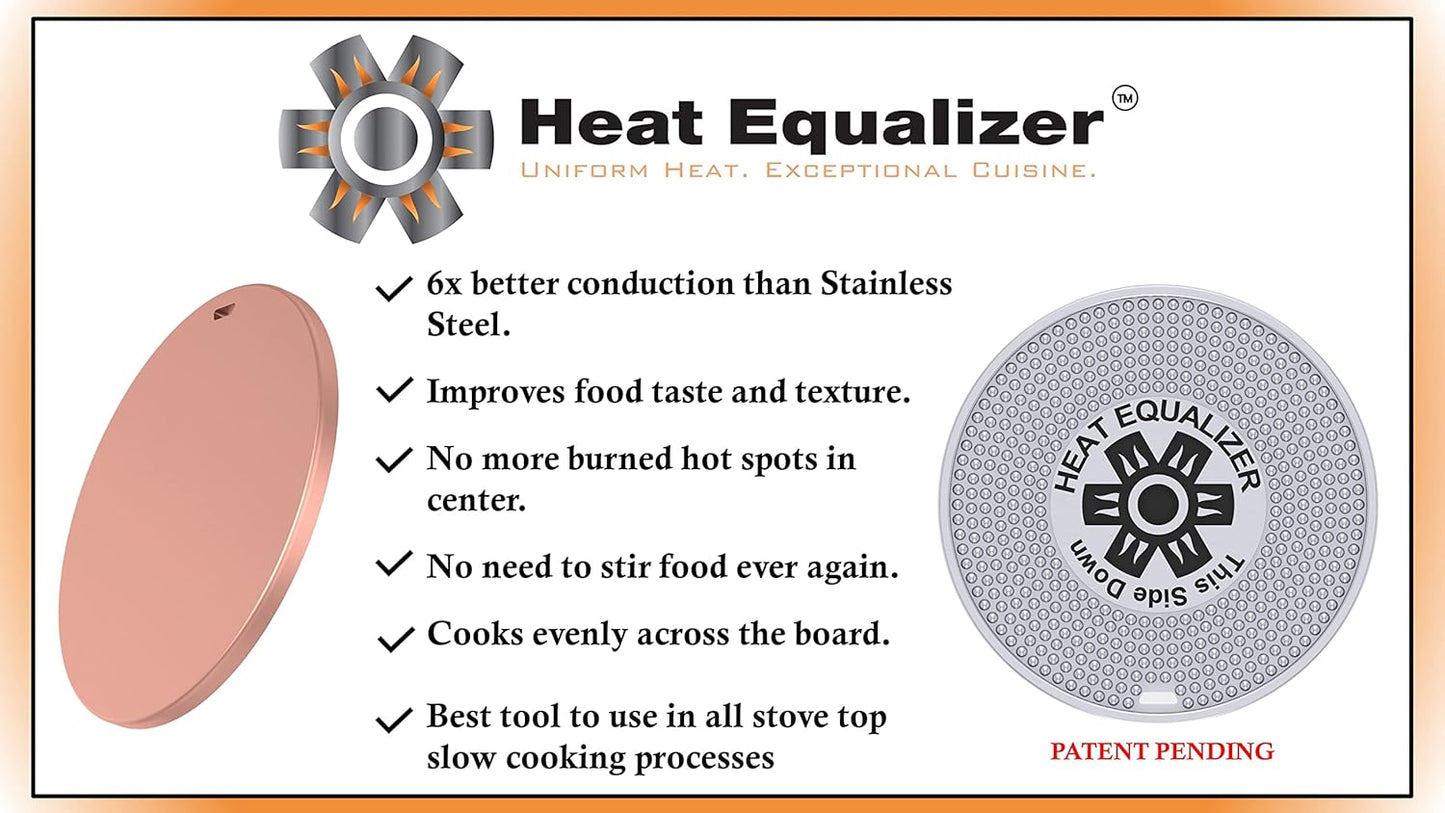 8 inch None Stick Copper finish Heat Equalizer-Heat Diffuser for Gas Stoves – Aluminum & Copper Alloy Hot Plate for Even Cooking-Burner Cover & Simmer Plate