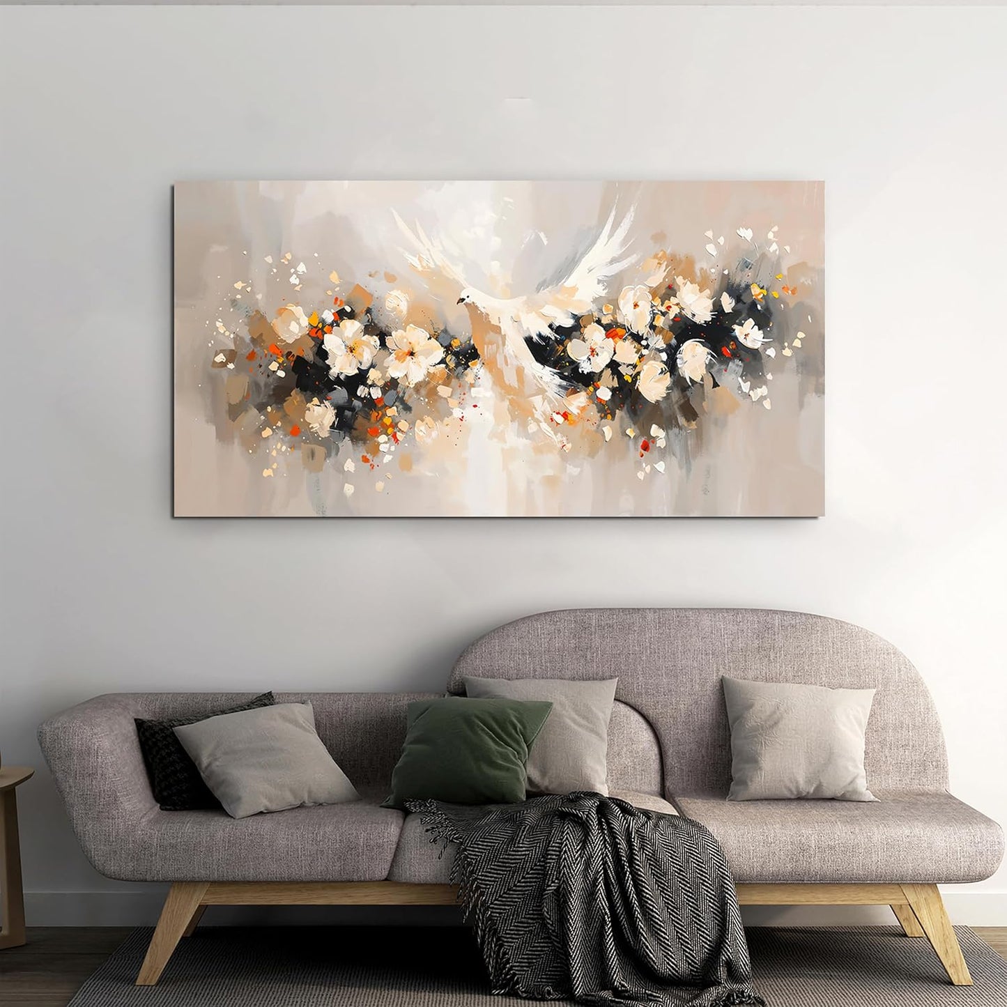 Canvas Wall Art Decor Wall Art Pictures for Living Room Colorful Flowers Wall Art Prints Artwork for Walls Dove of Peace Wall Art Decorations Art Work for Wall Decor Bedroom Office Decor 20" X 40"
