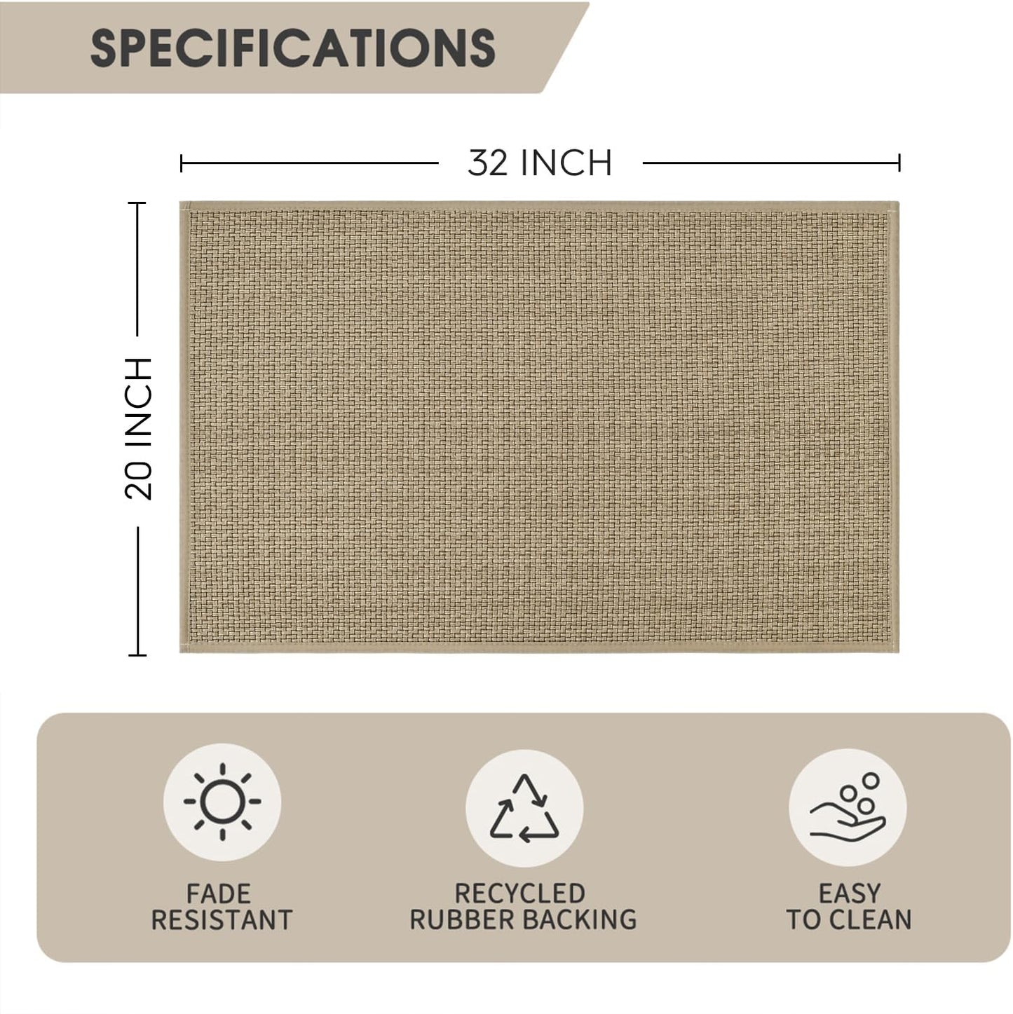 Artoid Mode Washable Non Slip Rubber Backing Kitchen Rugs Doormat, Absorbent Kitchen Floor Mats Front of Sink Kitchen Mats for Floor Home Decor 20x32 Inch