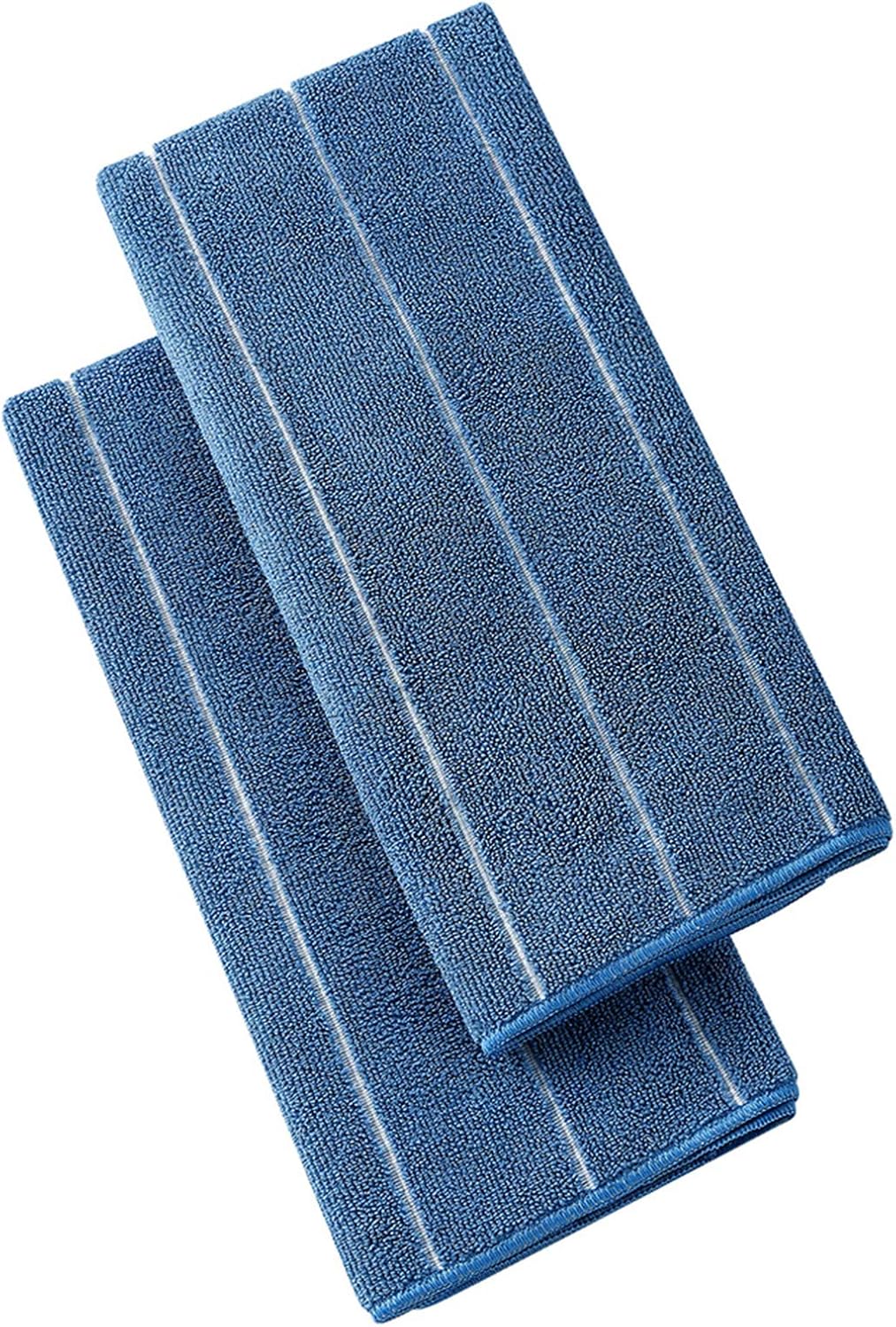 Microfiber Kitchen Towels - Super Absorbent, Soft and Solid Color Dish Towels, 8 Pack (Stripe Designed Blue and White Colors), 26 x 18 Inch