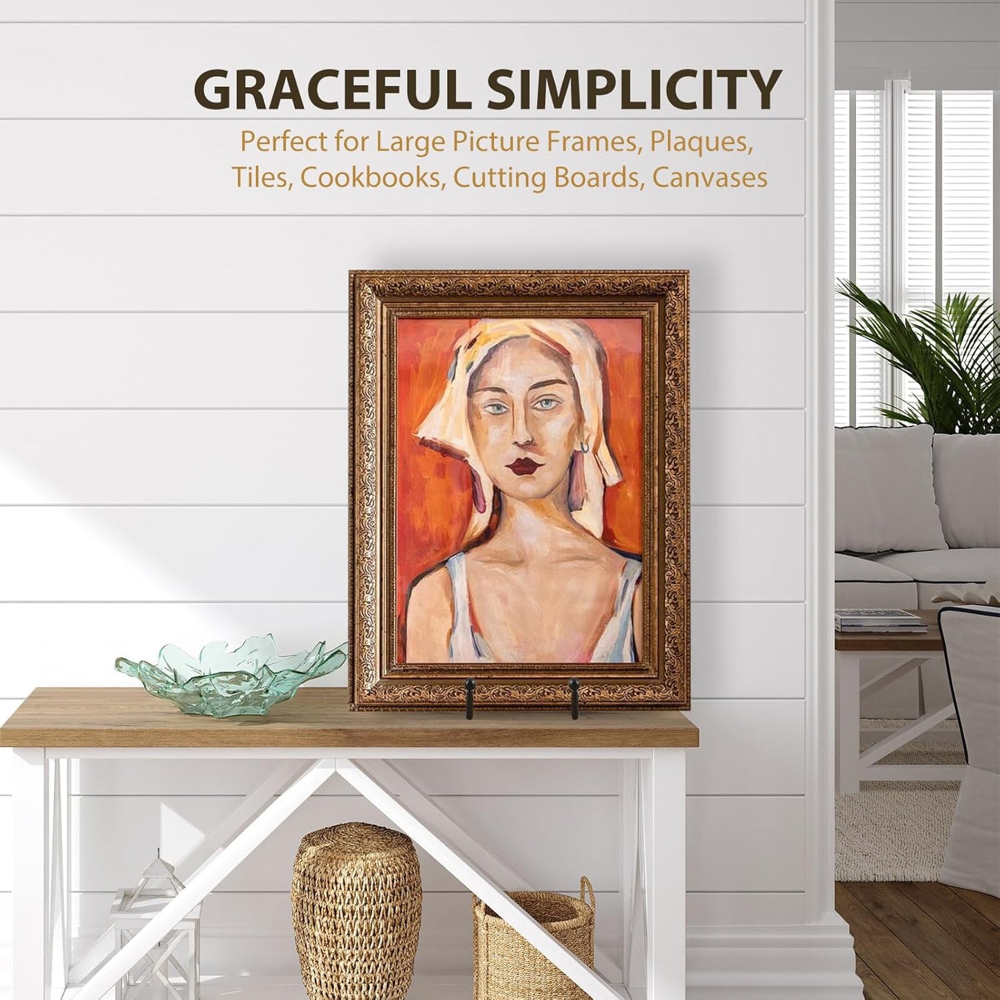 LIONWEI LIONWELI Plate Display Stand Easel Holders - 8" Tabletop Metal Stands for Decorative Plates, Picture Frames and Cookbooks - Black, 2-Pack