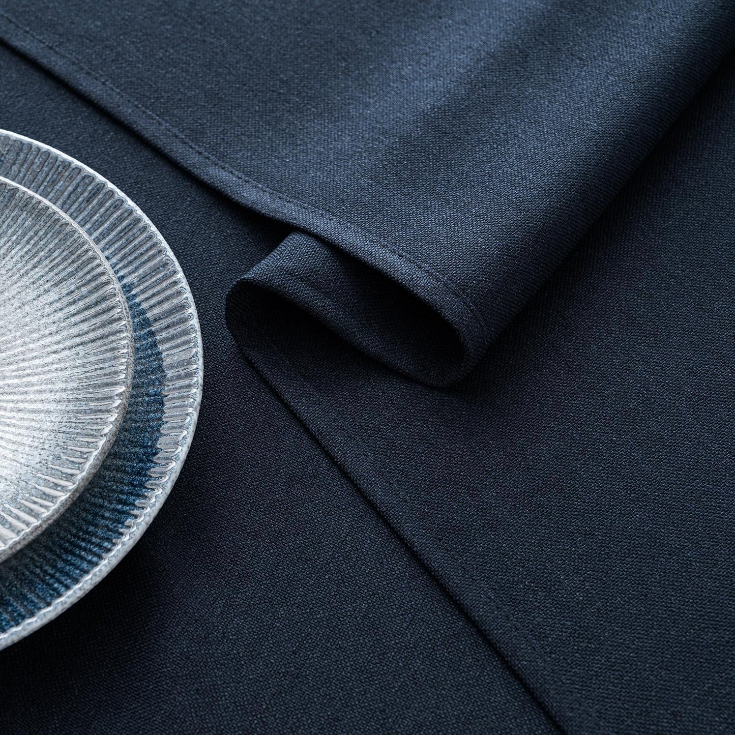 MIULEE Navy Blue Linen Tablecloth 60x84 Inch Rectangle Table Cloth Waterproof,Stain Resistant & Wrinkle Resistant for Dining Party Wedding
