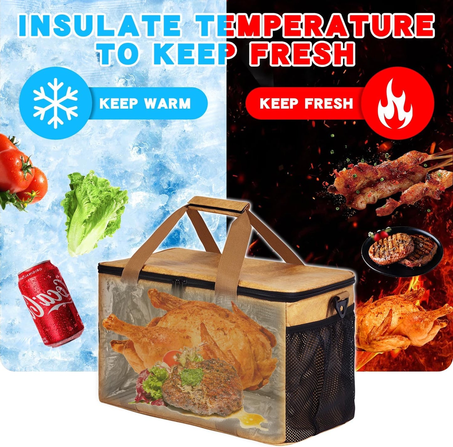 Grekos BBQ Blanket,180° Full Opening Insulated Meat Resting Bag for Brisket,Pork Shoulders,Steaks & Turkeys|Heavy-Duty Smoker Blanket with Wide Mouth Design for Moisture Retention and Tender BBQ