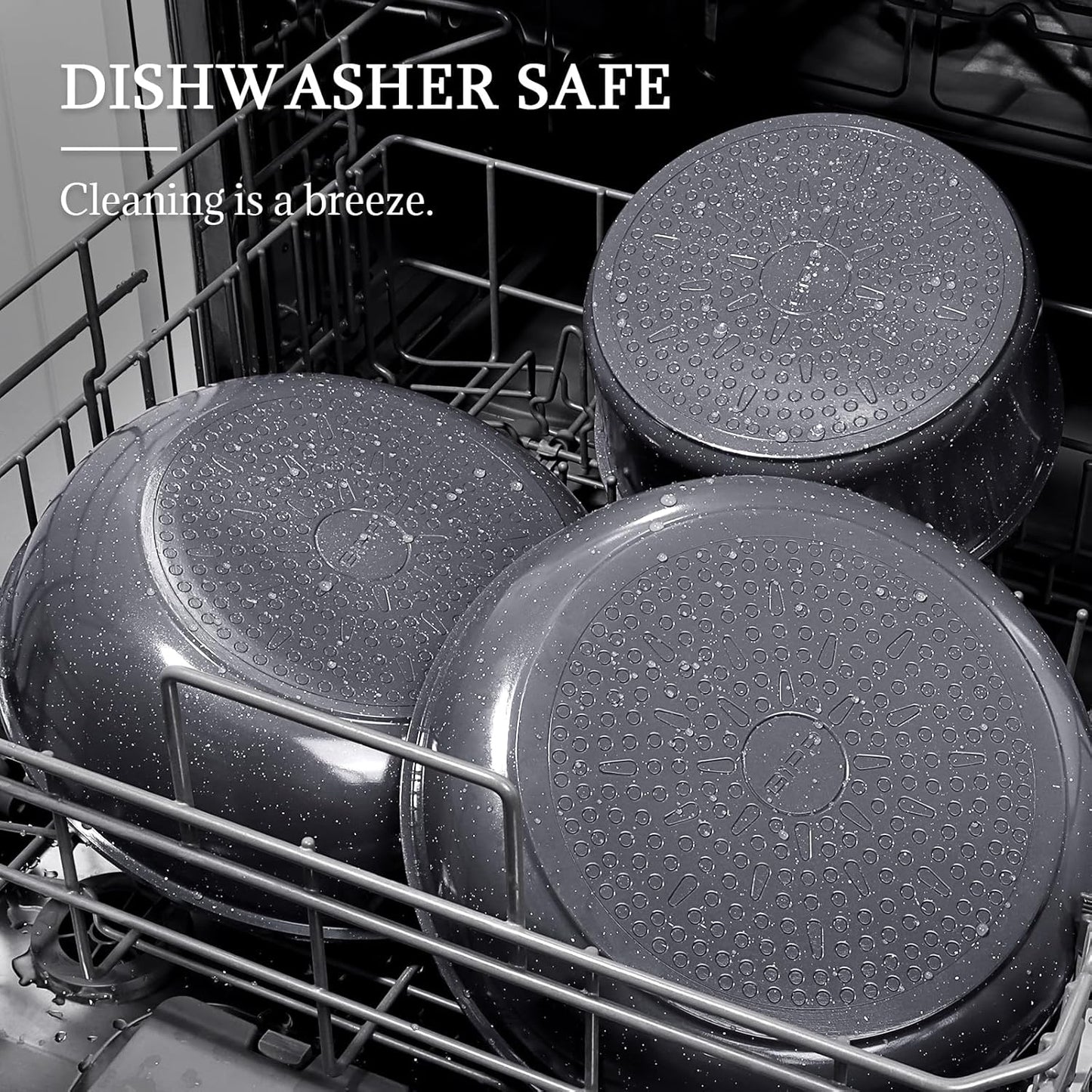 GiPP Ceramic Non Stick Frying Pans Set Removable Handle, Dishwasher & Oven Safe Nonstick Skillets with Detachable Handle, Healthy Cooking Compatible with All Stovetops, PFOA Free, RV Cookware set