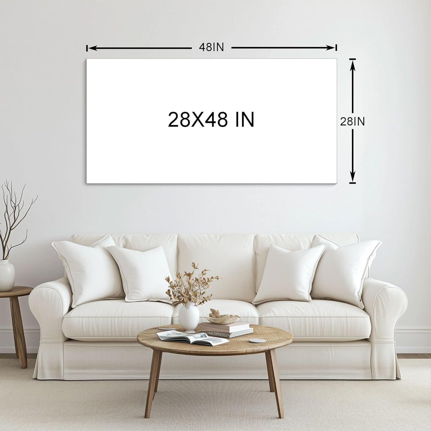 YCPRIMER Canvas Wall Art - Village Landscape Decor Retro Farmhouse Picture Yellow Tree Grassland Painting Artwork for Dinning Room,Living Room,Kitchen Decoration Size 24×48Inch