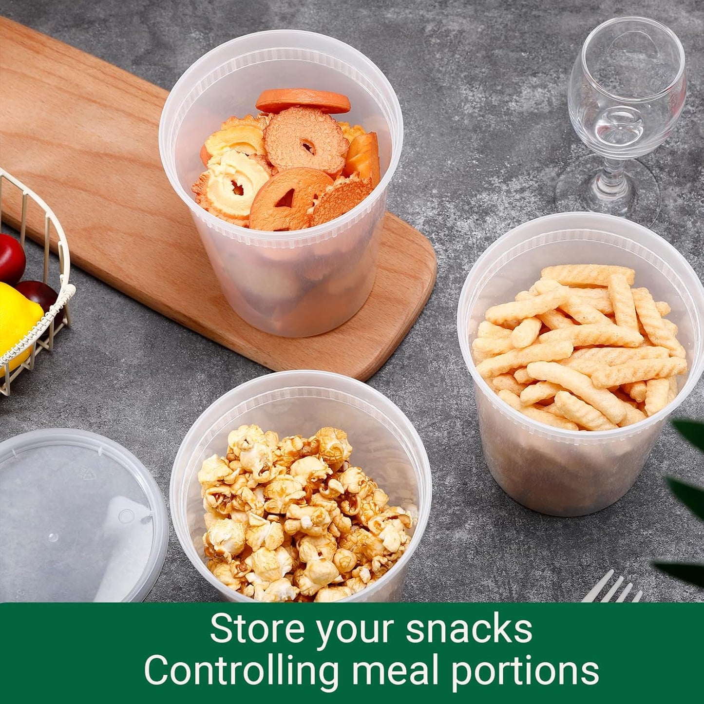 24 Set Deli Containers with Lids,32 oz Plastic Food Storage Containers,Leakproof Soup Container with Lids,Stackable,Microwave & Freezer Safe