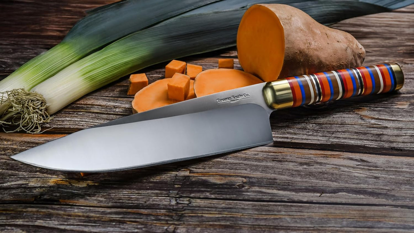 TOUCAN Chef Knife – 8-inch Blade Kitchen Knife – High-Hardness Japanese Steel Knives and Multicolored Handle – Ultra-Sharp Paring Knives – Birthday Gifts for Men and Women