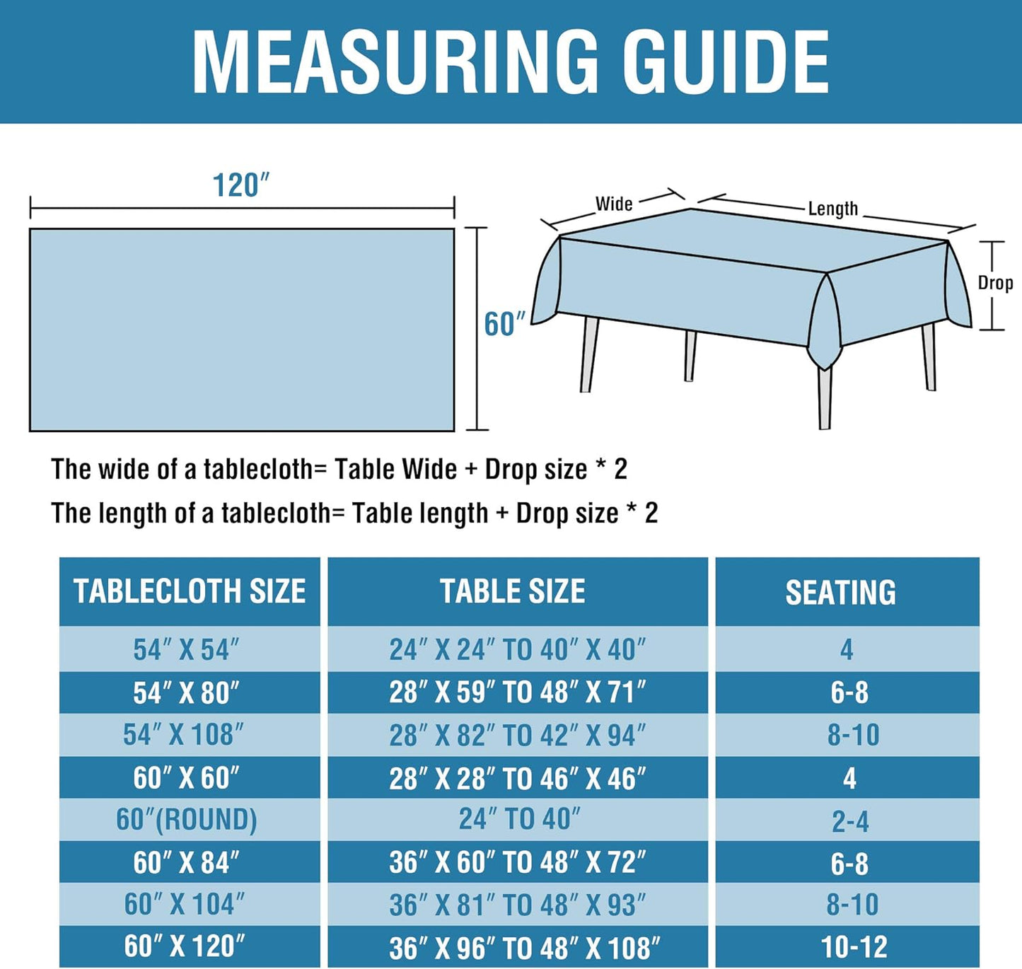 H.VERSAILTEX Linen Textured Table Cloths 60 x 120 Inch Premium Solid Tablecloth Spill-Proof Waterproof Table Cover for Dining Buffet Feature Extra Soft and Thick Fabric Wrinkle Free, Teal