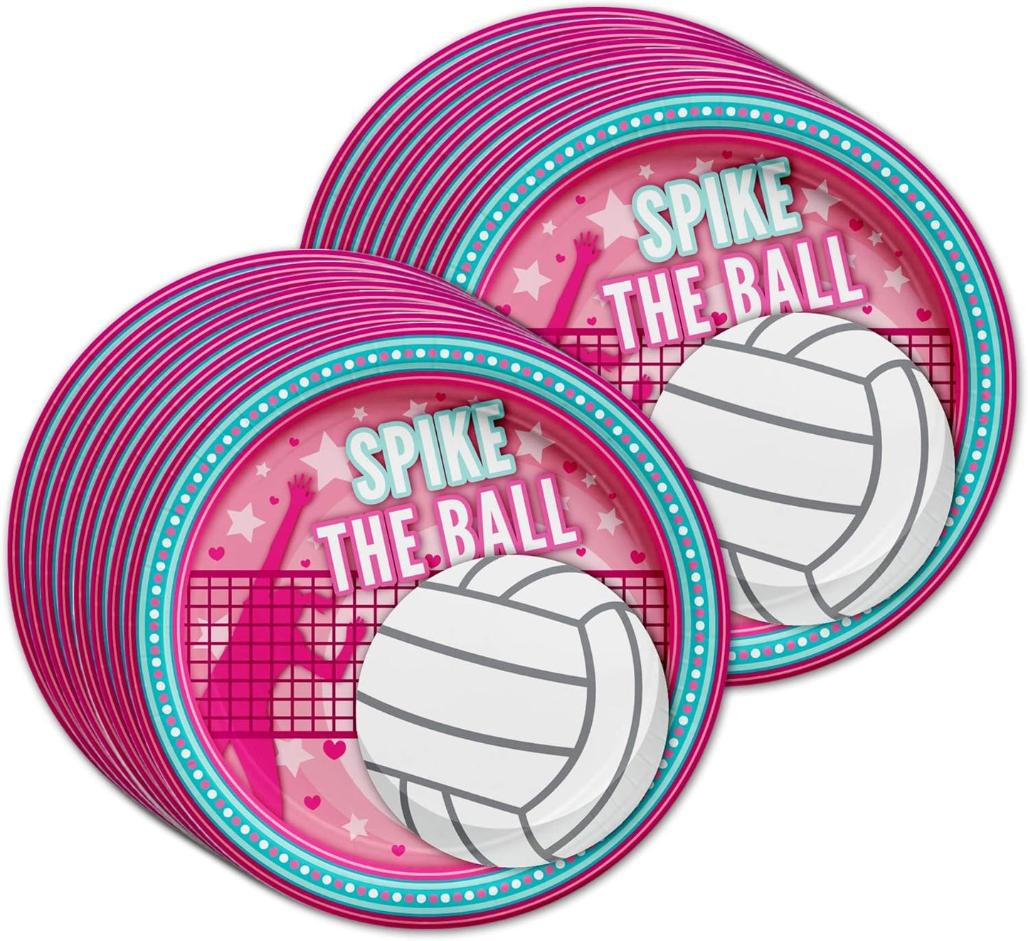 I love Volleyball Birthday Party Supplies Set Plates Napkins Cups Tableware Kit for 16