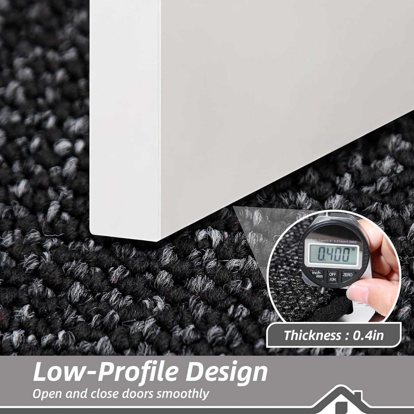 BEQHAUSE Dirt Trapper Door Mat 32" x 48", Non-Slip Washable Doormats Entrance Mat, Dirt Resistant and Absorbent Welcome Mat, Low Profile Floor Mats for Front Back Door and Entryway, Black