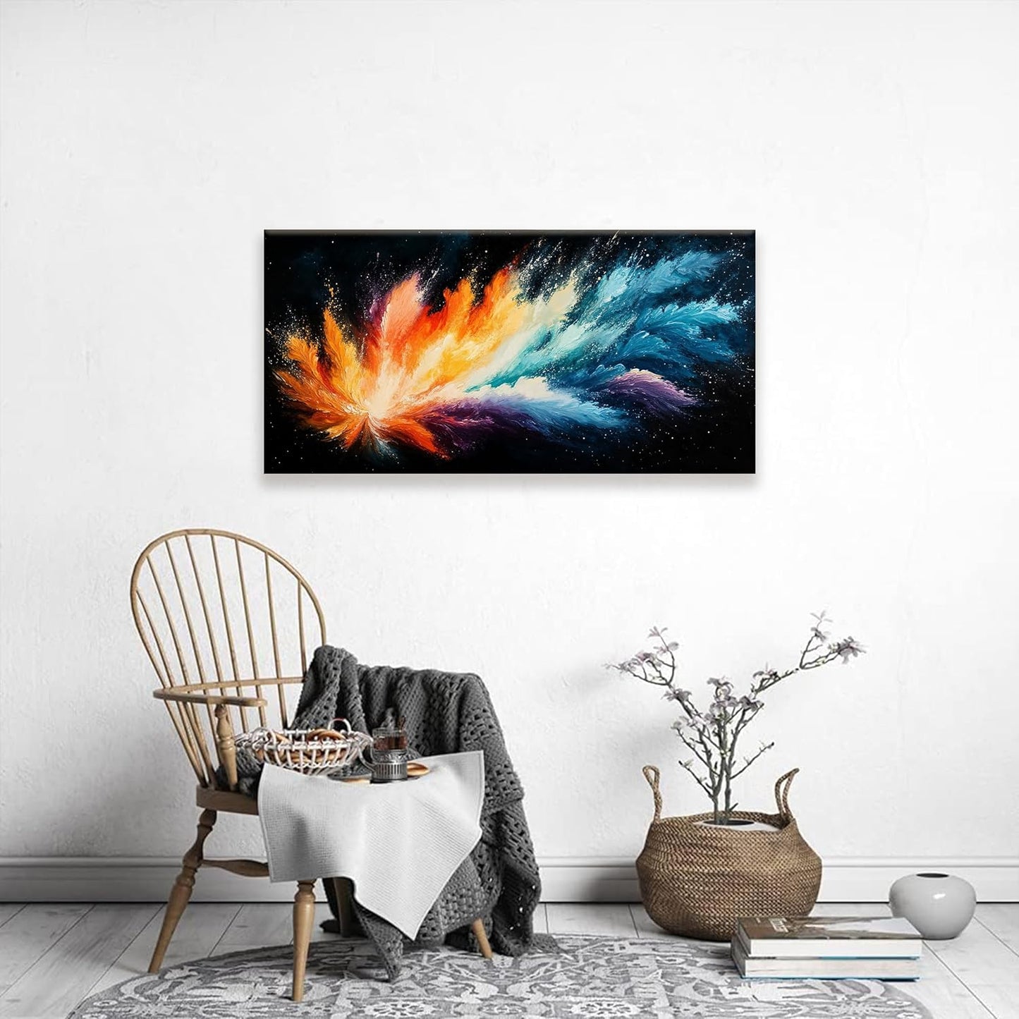 Tsomzxng Canvas Wall Art Decor Artwork Modern Paintings Abstract Wall Decor Maximalist Colorful Abstract Wall Art Prints Picture For Bedroom Kitchen Office Artwork Home Wall Decoration 20" × 40"