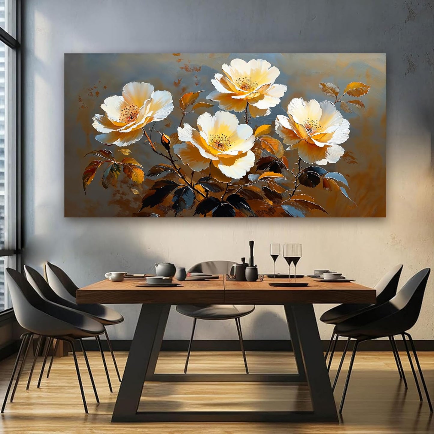 Canvas Oversized Wall Art Decor Wall Art Picture for Living Room Canvas Art Wall Decor Vintage Botanical Wall Art Prints Large Flowers Wall Art Artwork for Walls Bedroom Office Home Decor 29" X 58"