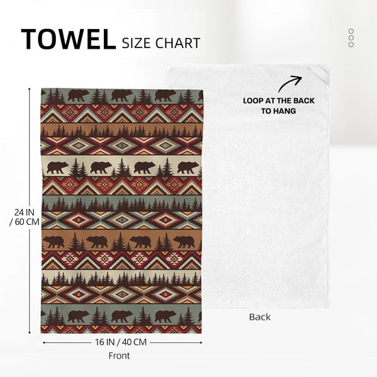 Vintage Rustic Dish Towels for Kitchen Drying Set of 2, Soft Absorbent Bear Mountain Kitchen Towels Tea Towels, Country Cabin Themed Hand Towels for Farmhouse Home Decorations 16x24 Inch