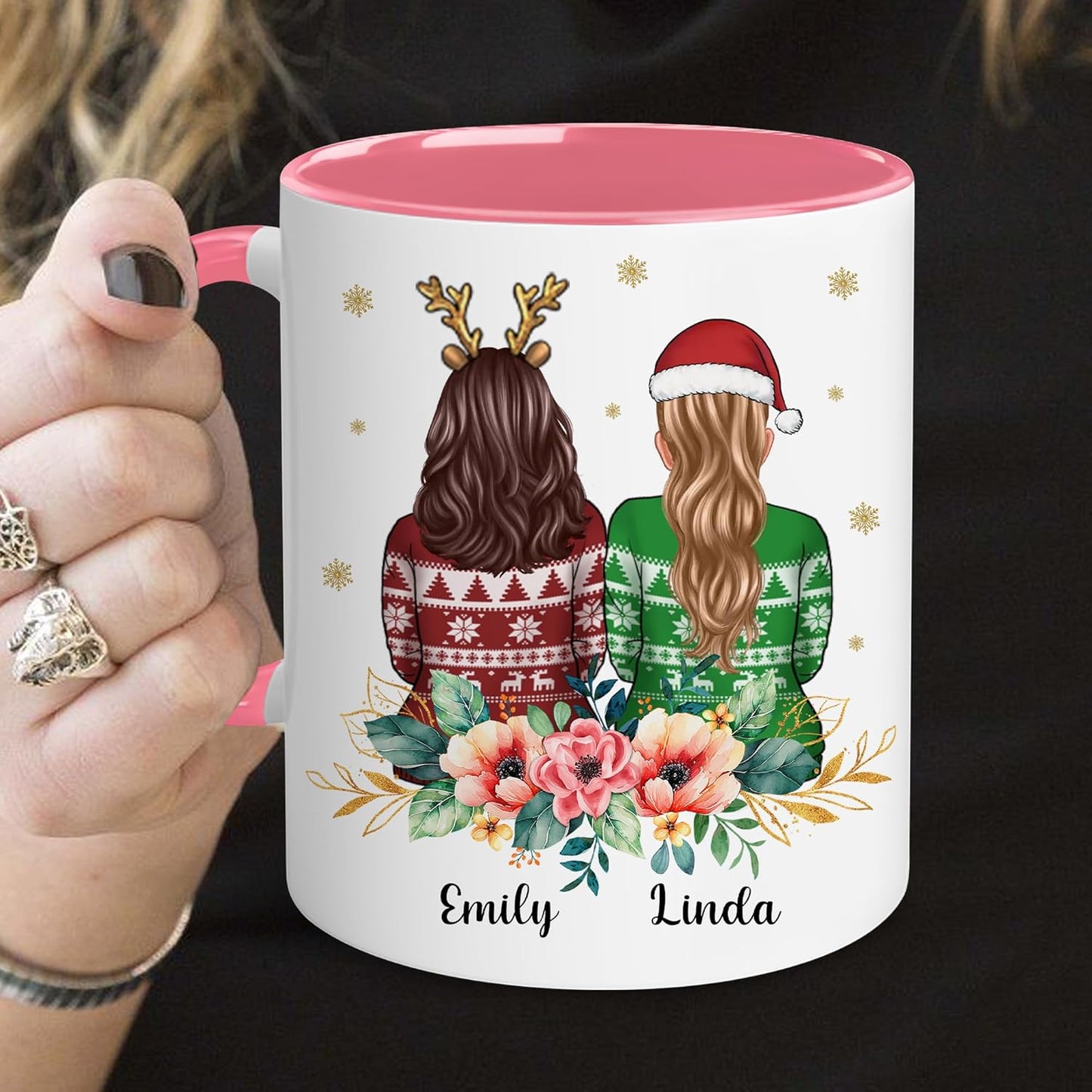 Personalized Bestie Mug - Christmas, Birthday Cup For Sister - Friendship Besties, Best Friends Gift - Always My Sister Forever My Friend - Birthday Moving Away Gifts For BFF, Friend, Women