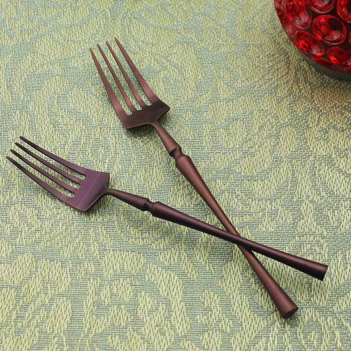 Gugrida Unique & Beautiful Flatware Set - 5 Piece Iridescent Silverware Sets | 18/10 Stainless Steel Reusable Cutlery Set | Purple Utensils Service For 1 with Dessert Fork, Knife, Spoon, Dinner Fork