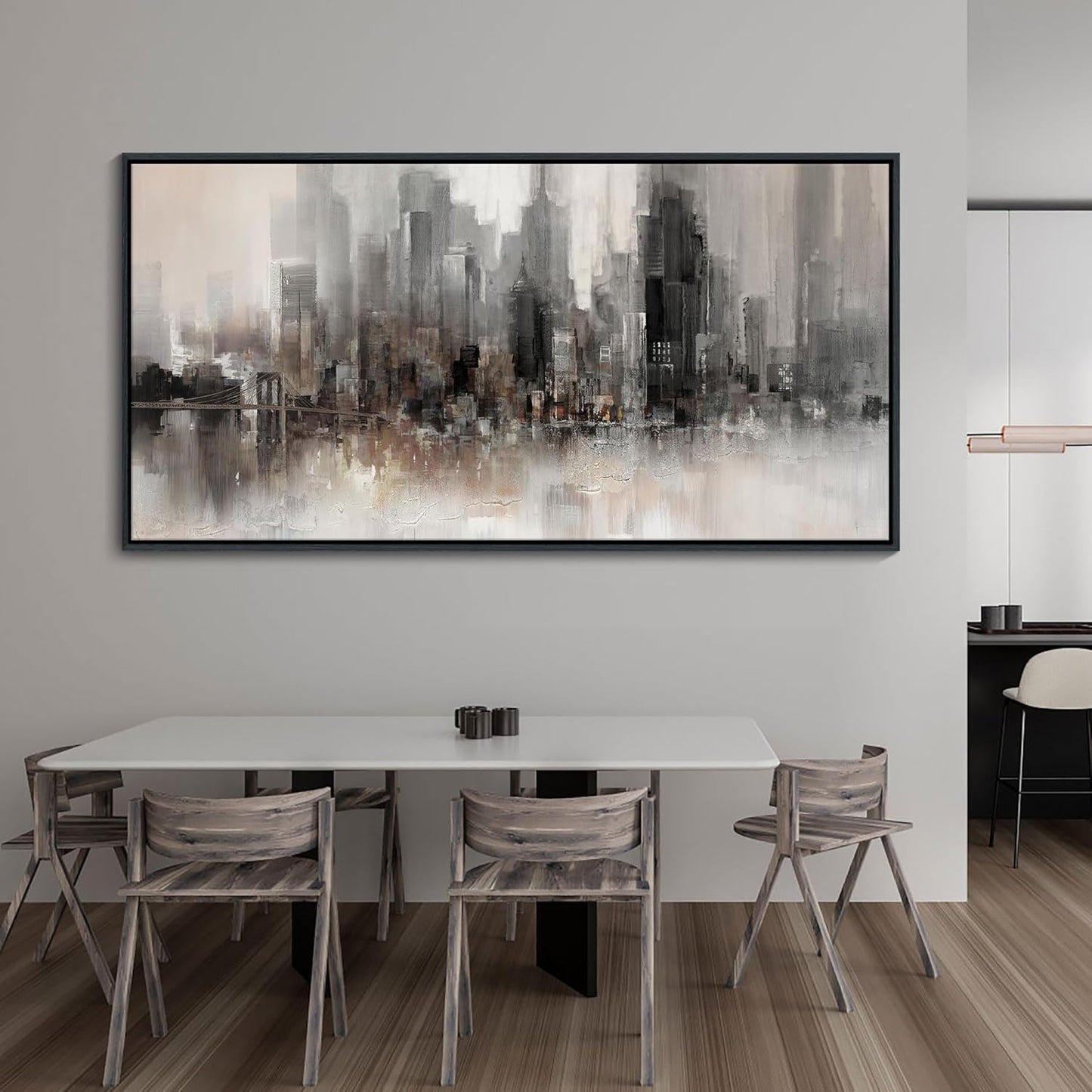 YDYSUNE NYC WALL ART Framed Ready to Hang Home Decor Black White Artwork Wall Art Prints Canvas Painting Large Size for Living Room Bedroom Office Decoration