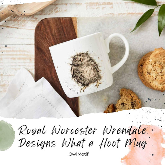 Royal Worcester 14 Oz What A Hoot Christmas Mug with Owl Design - Fine Bone China Winter Holiday Coffee Mug, Microwave & Dishwasher Safe, Wrendale Designs Festive Holiday Tableware