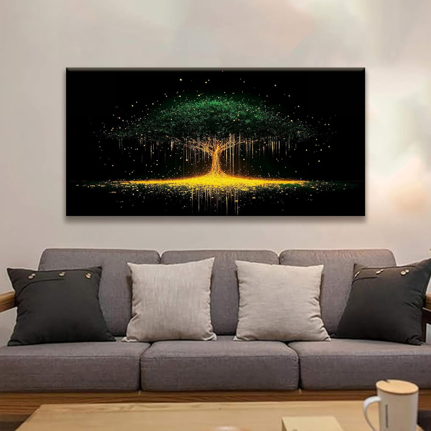 Tsomzxng Black Abstract Wall Art For Living Room Canvas Art Wall Decor Print Modern Gold Tree Wall Art Landscape Painting Picture For Bedroom Office Apartment Hotel Home Decoration 24 X 48 In