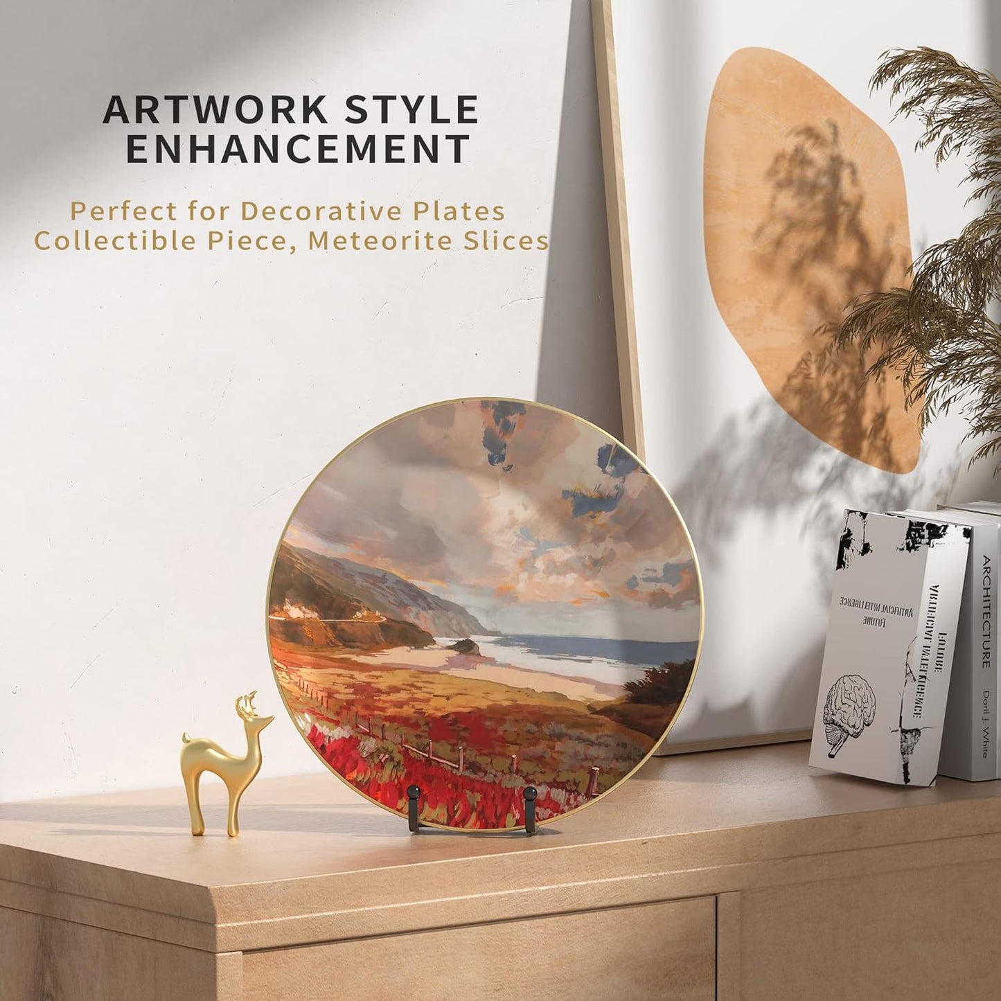 6 Inch Metal Square Picture Frame Easel Stands for Plates, Photos, Decor (Black, 2 Pack)