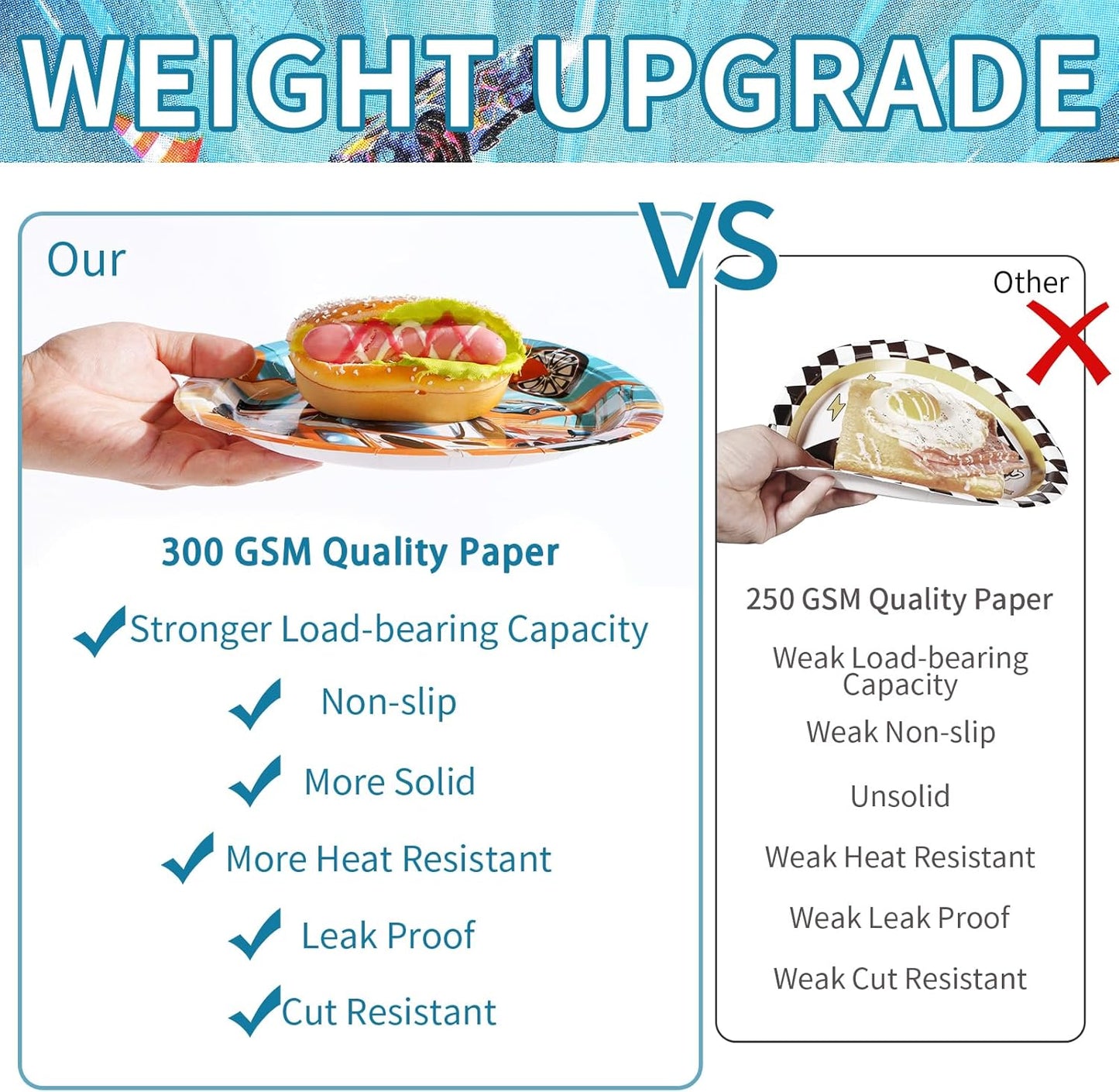 96 Pcs Racing Car Party Supplies Hot Car Tableware Set Disposable Racing Car Plates Napkins Forks Hot Car Birthday Decorations for Kids Boys Birthday Party Race Sports Serves 24